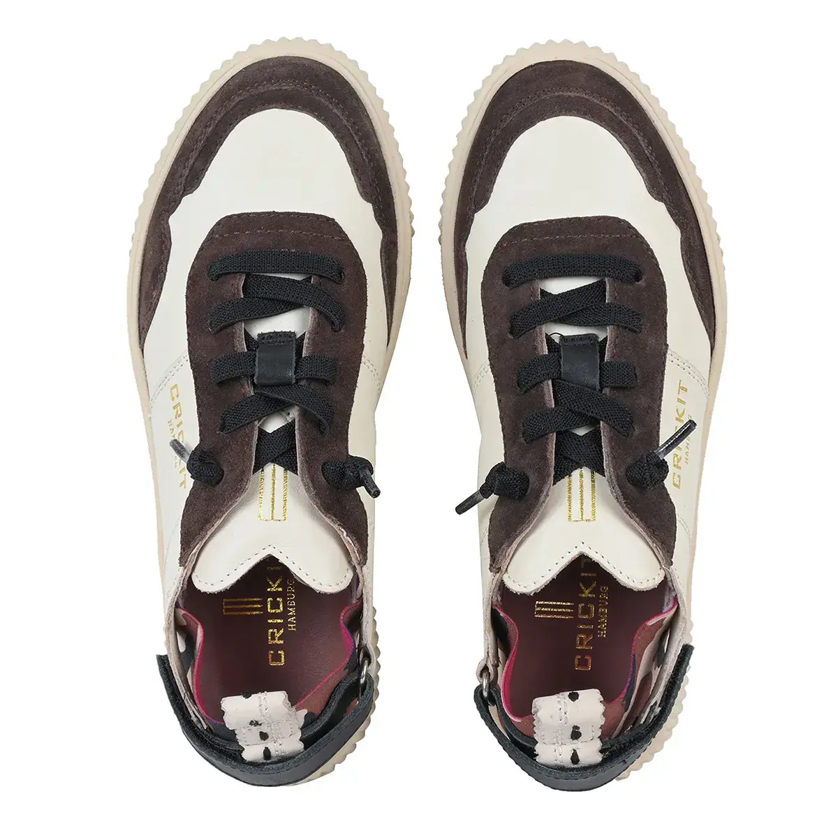 Brauner Low-Top-Sneaker mit Paneelen