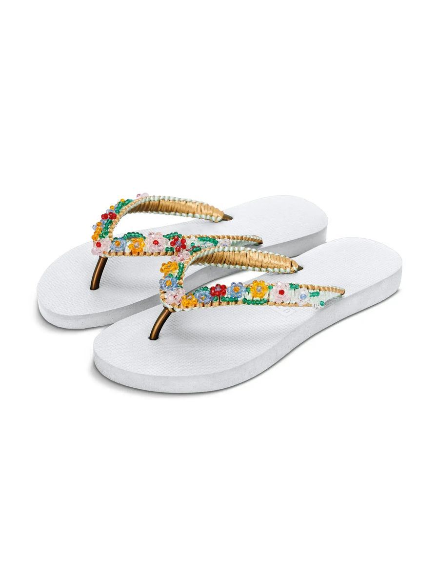 Florale Makramee-Zehensandalen