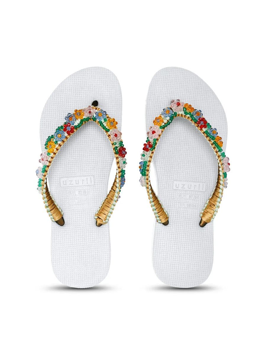 Florale Makramee-Zehensandalen