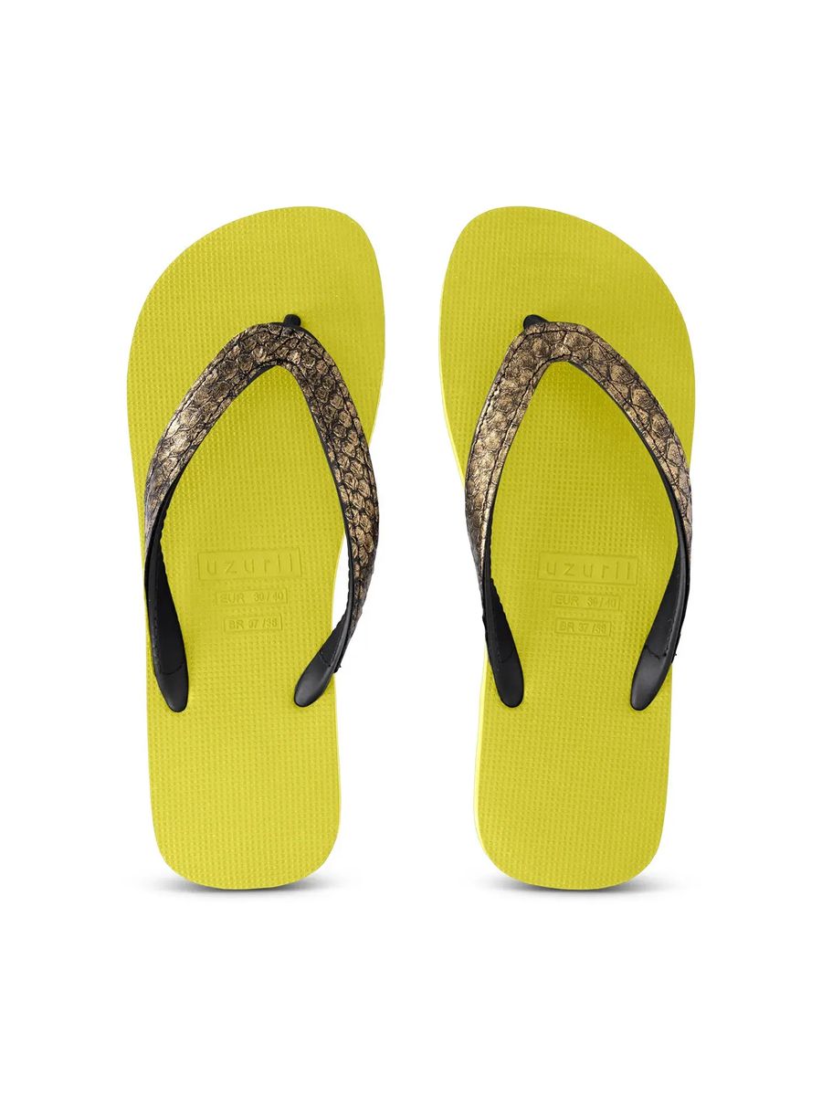 Zehentrenner mit Bronze Python Riemen
