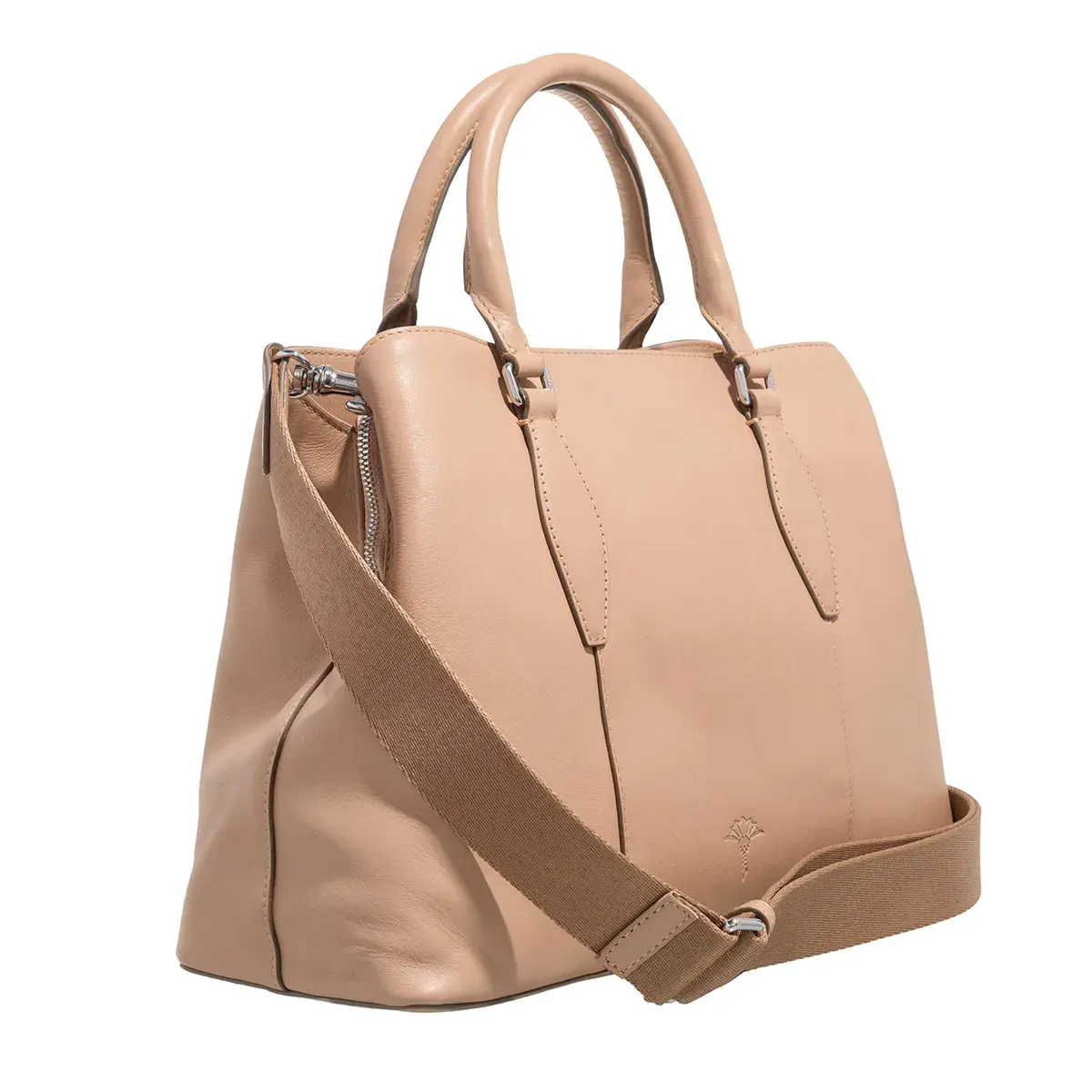 Elegante strukturierte Lederhandtasche mit Riemen