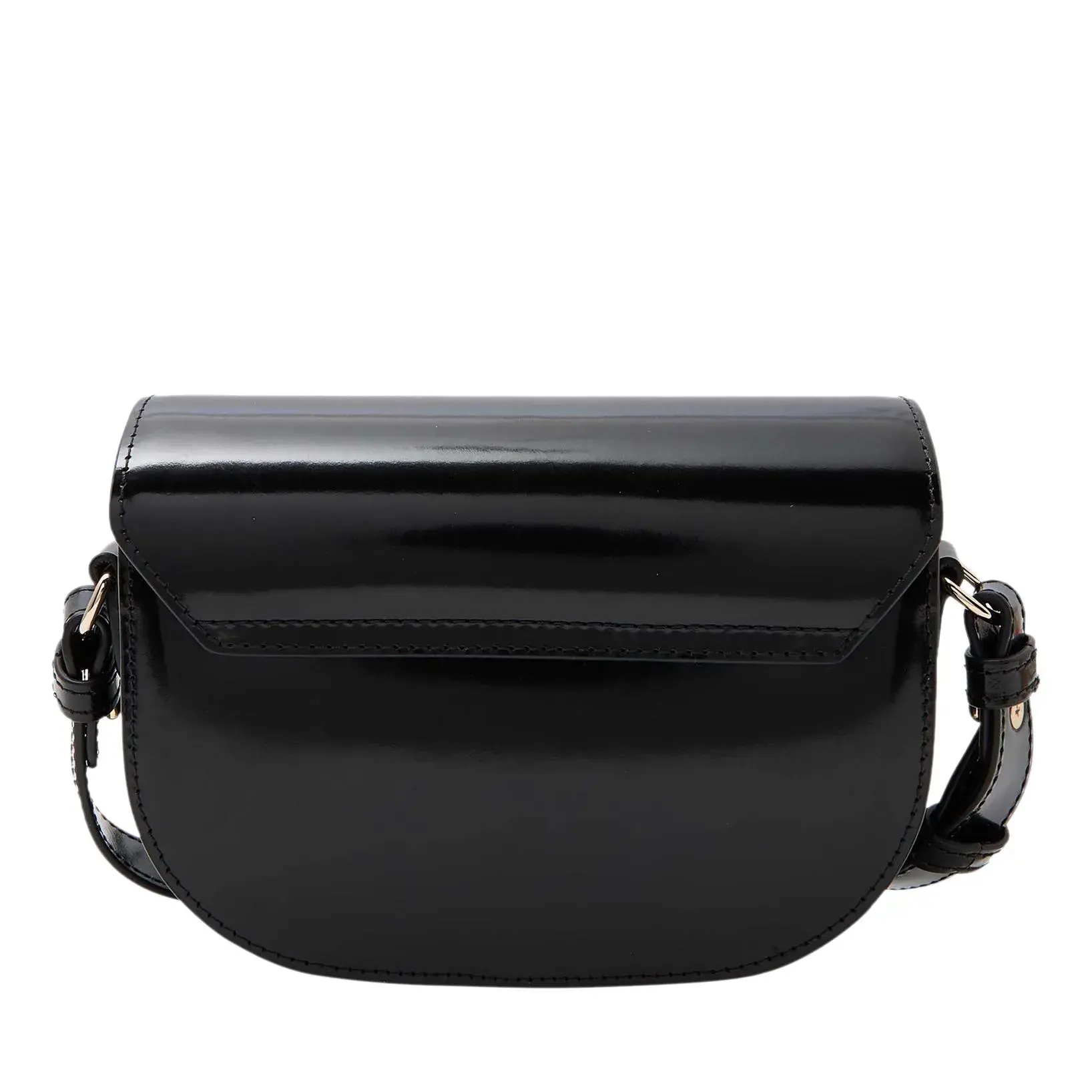 Elegante schwarze Leder-Umhängetasche