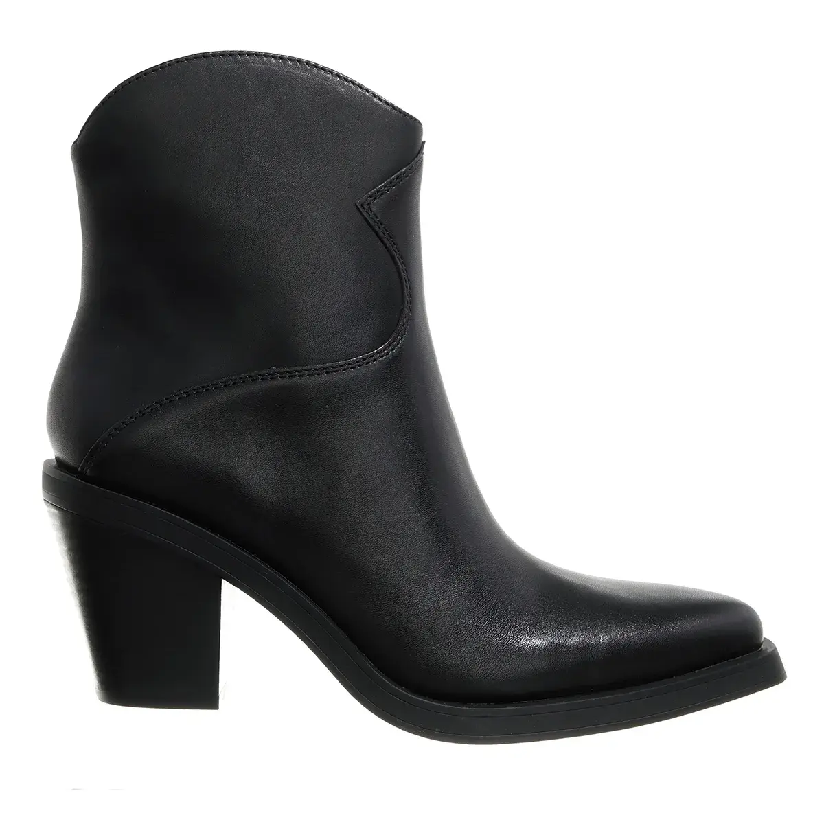 Schwarze Western-Stiefeletten aus Leder