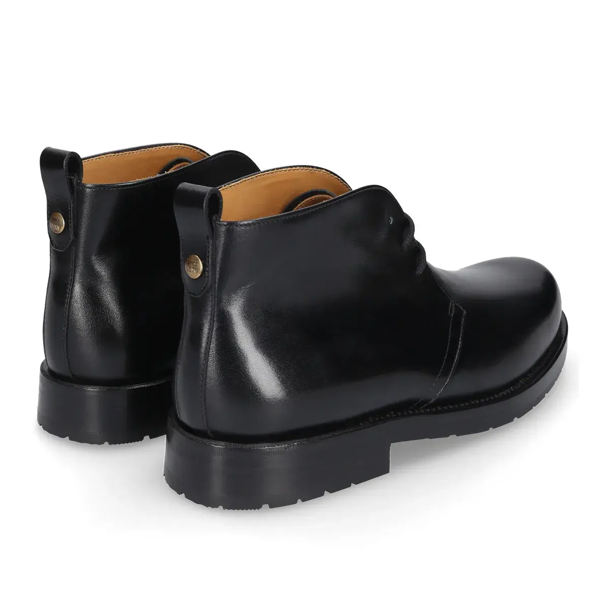 Schwarze Chukka-Stiefeletten aus Leder