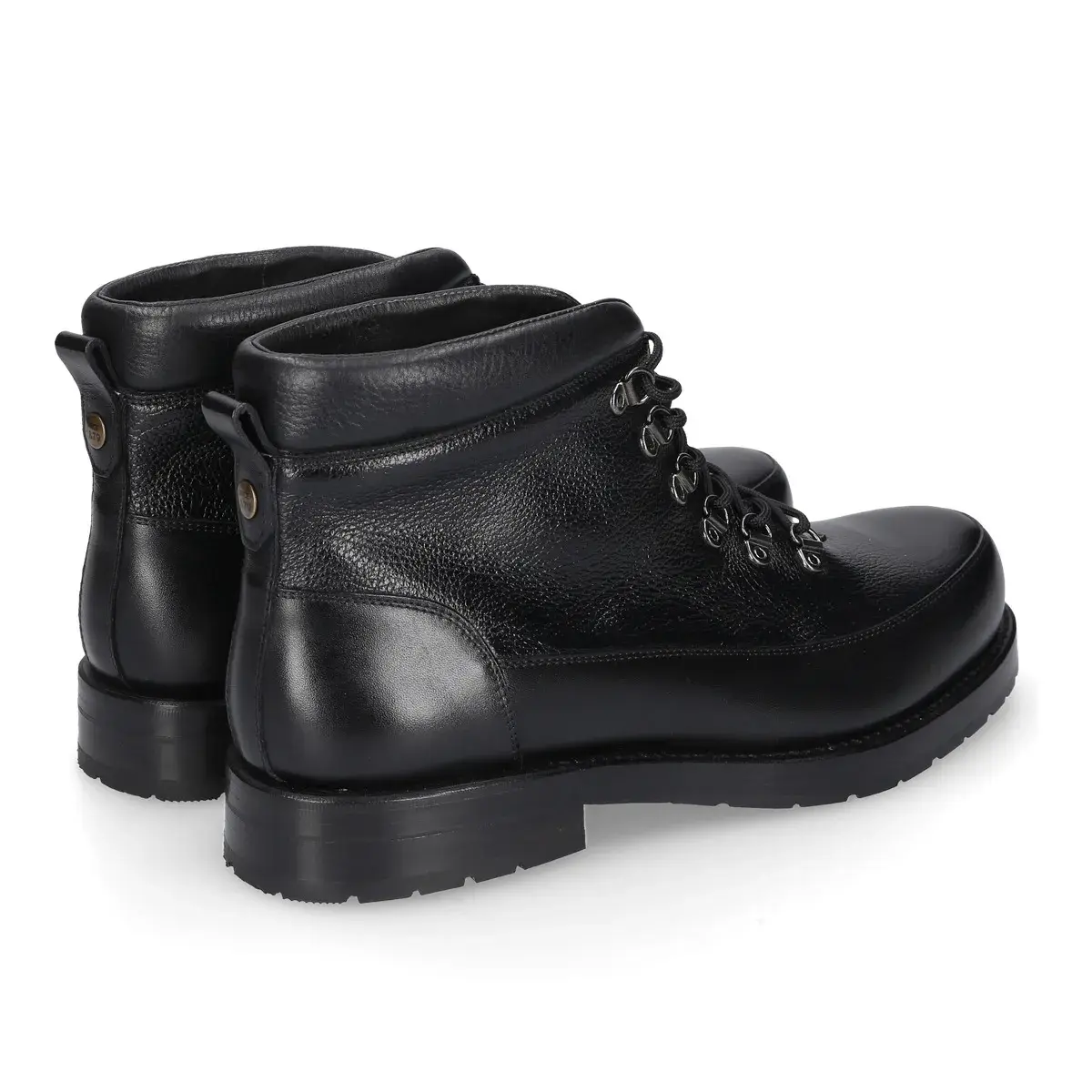 Schwarze Leder-Wanderstiefel