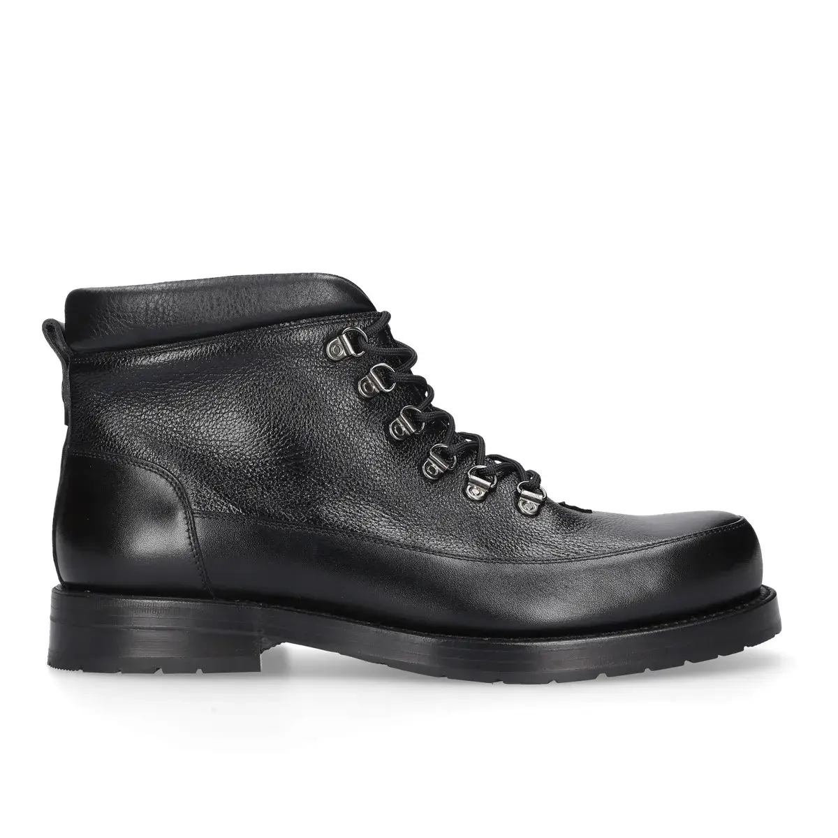 Schwarze Leder-Wanderstiefel