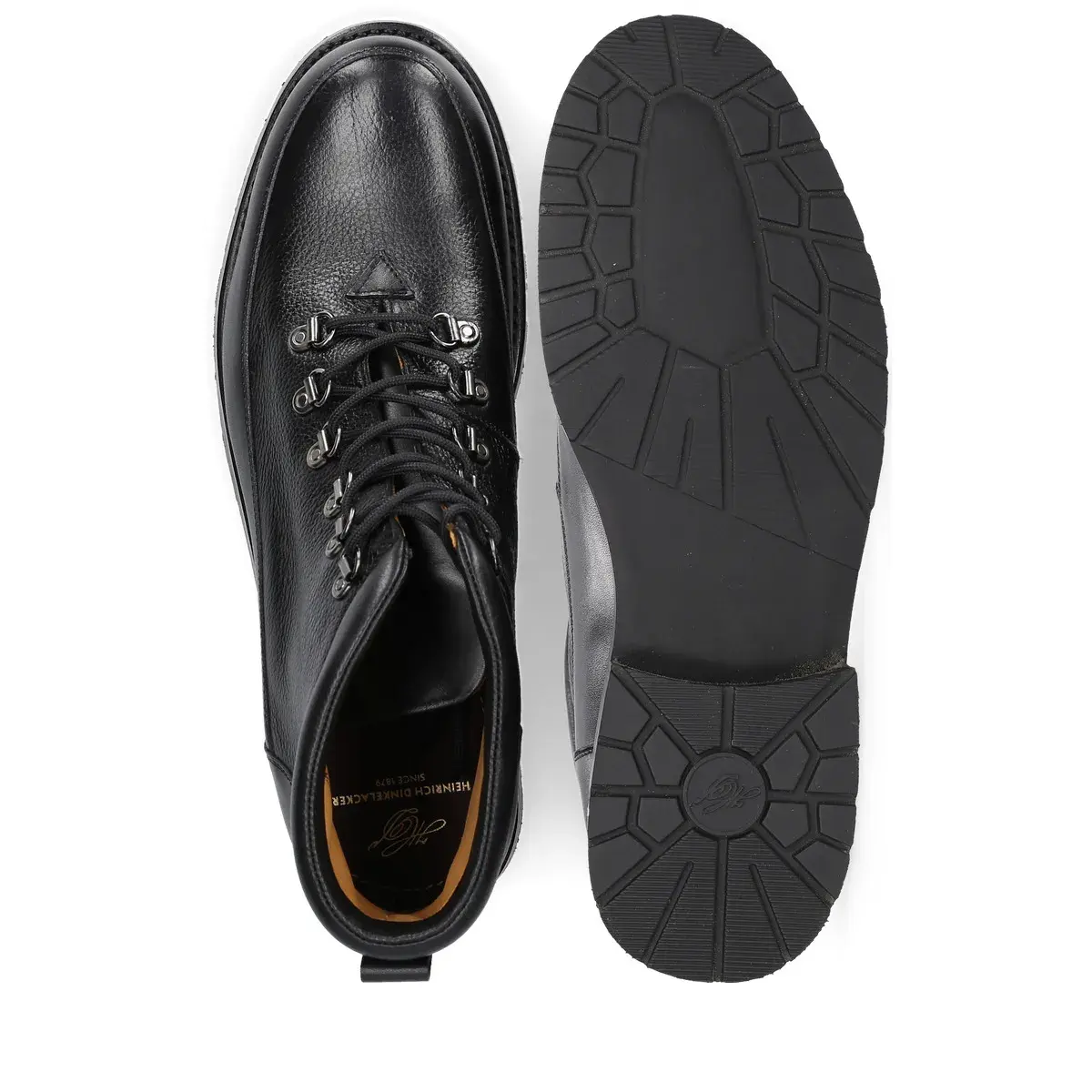 Schwarze Leder-Wanderstiefel