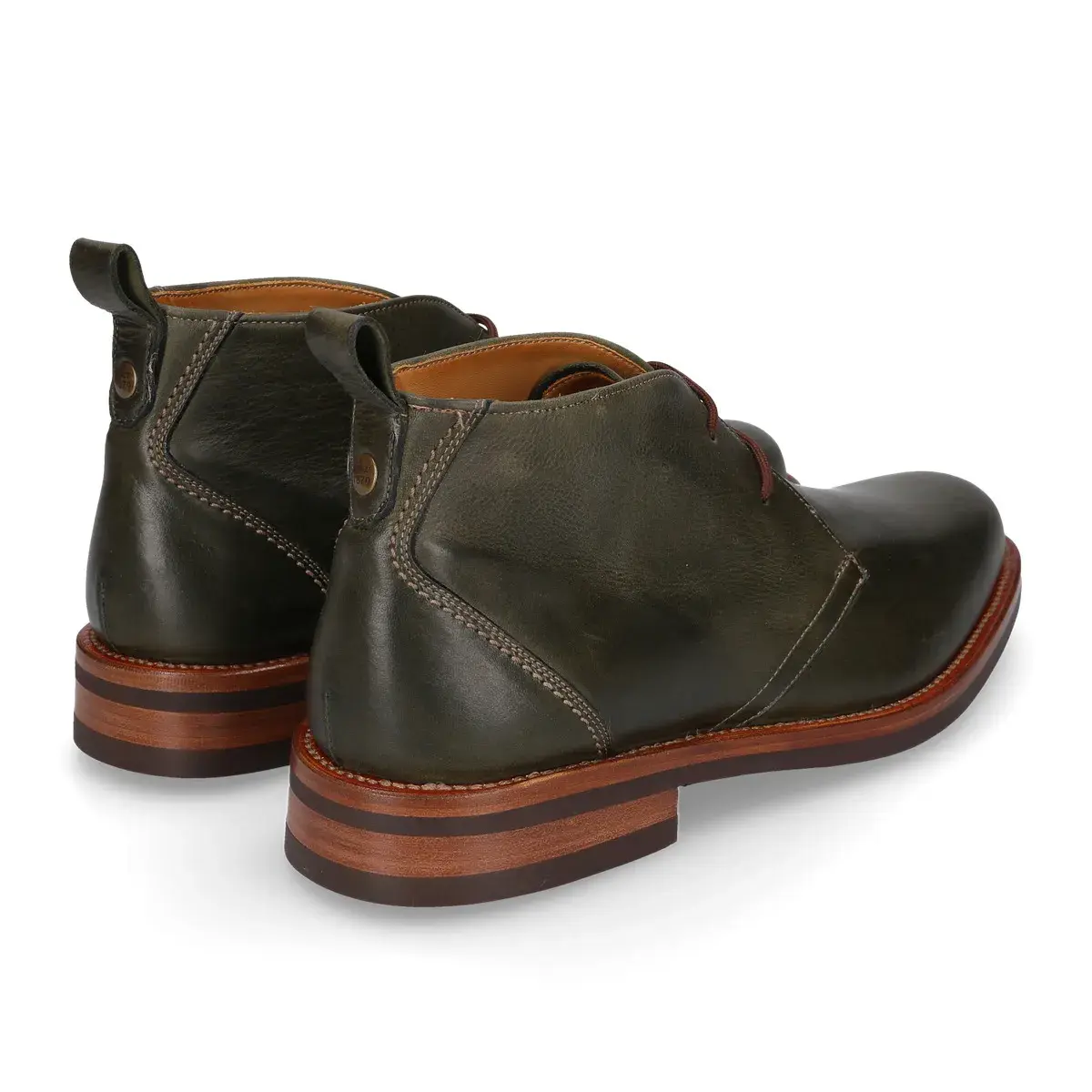 Grüne Chukka-Stiefeletten aus Leder