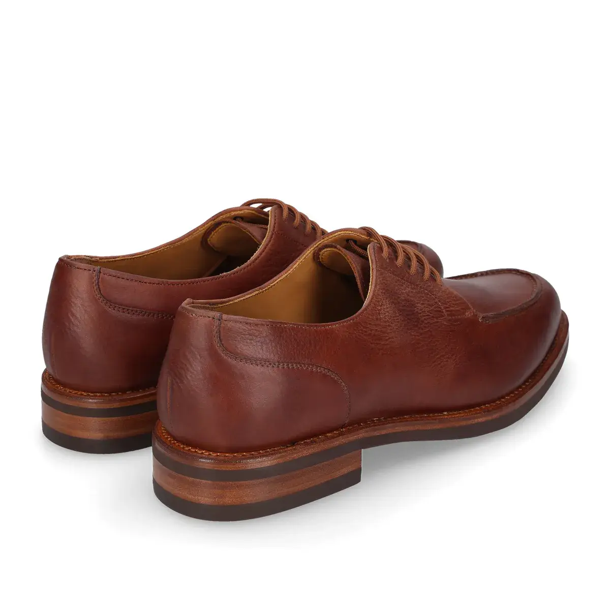 Klassischer brauner Derby-Schnürschuh aus Leder