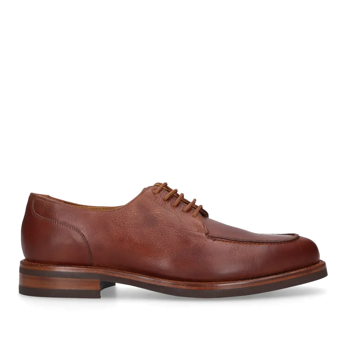 Klassischer brauner Derby-Schnürschuh aus Leder