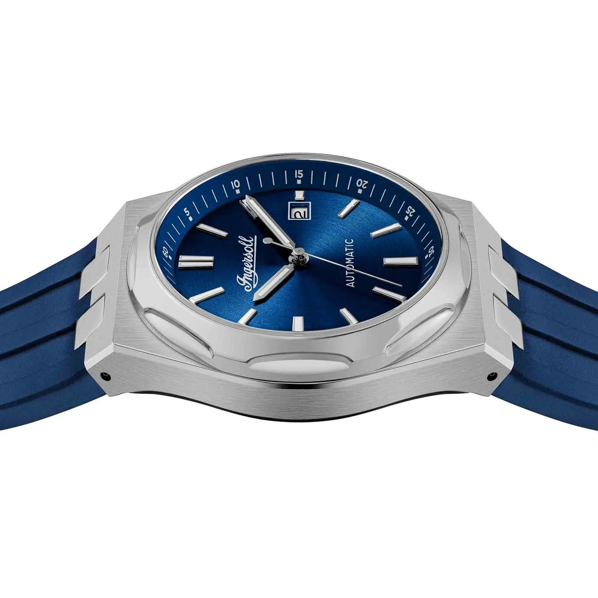 Automatische Armbanduhr mit blauem Zifferblatt