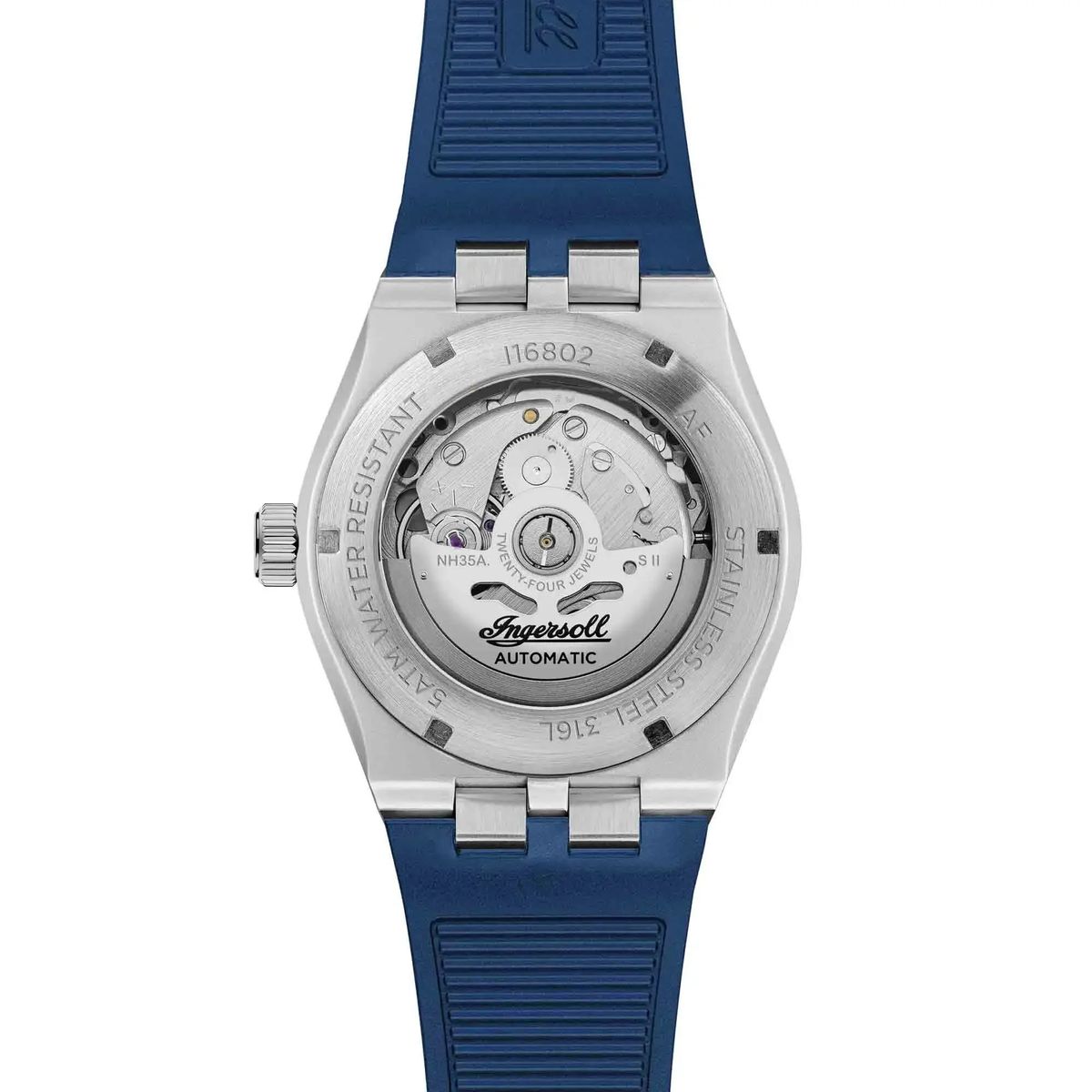 Automatische Armbanduhr mit blauem Zifferblatt