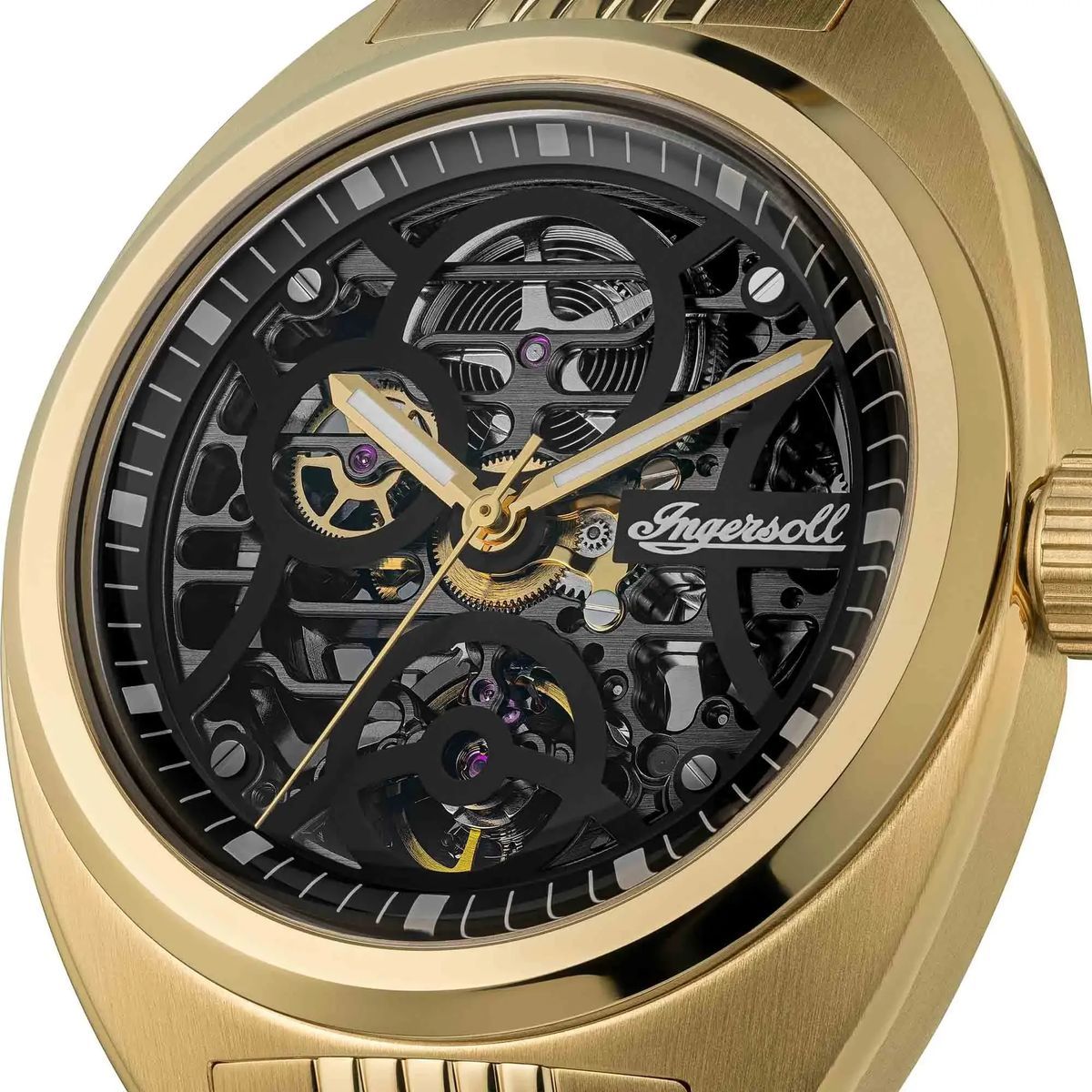 Goldene Automatische Skelett-Armbanduhr