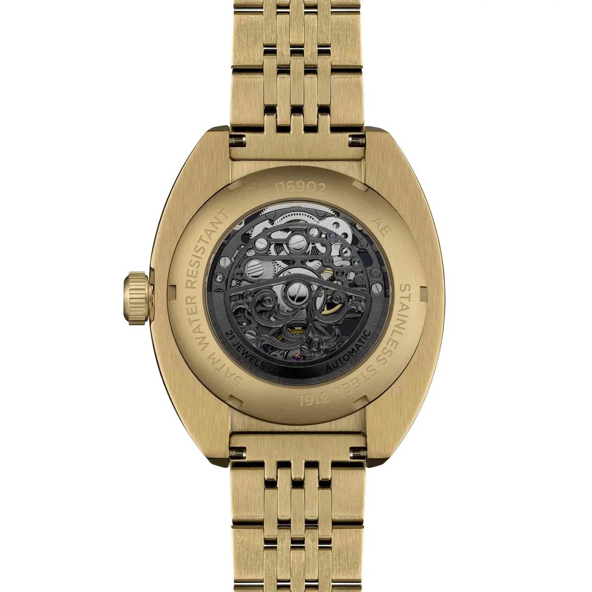 Goldene Automatische Skelett-Armbanduhr