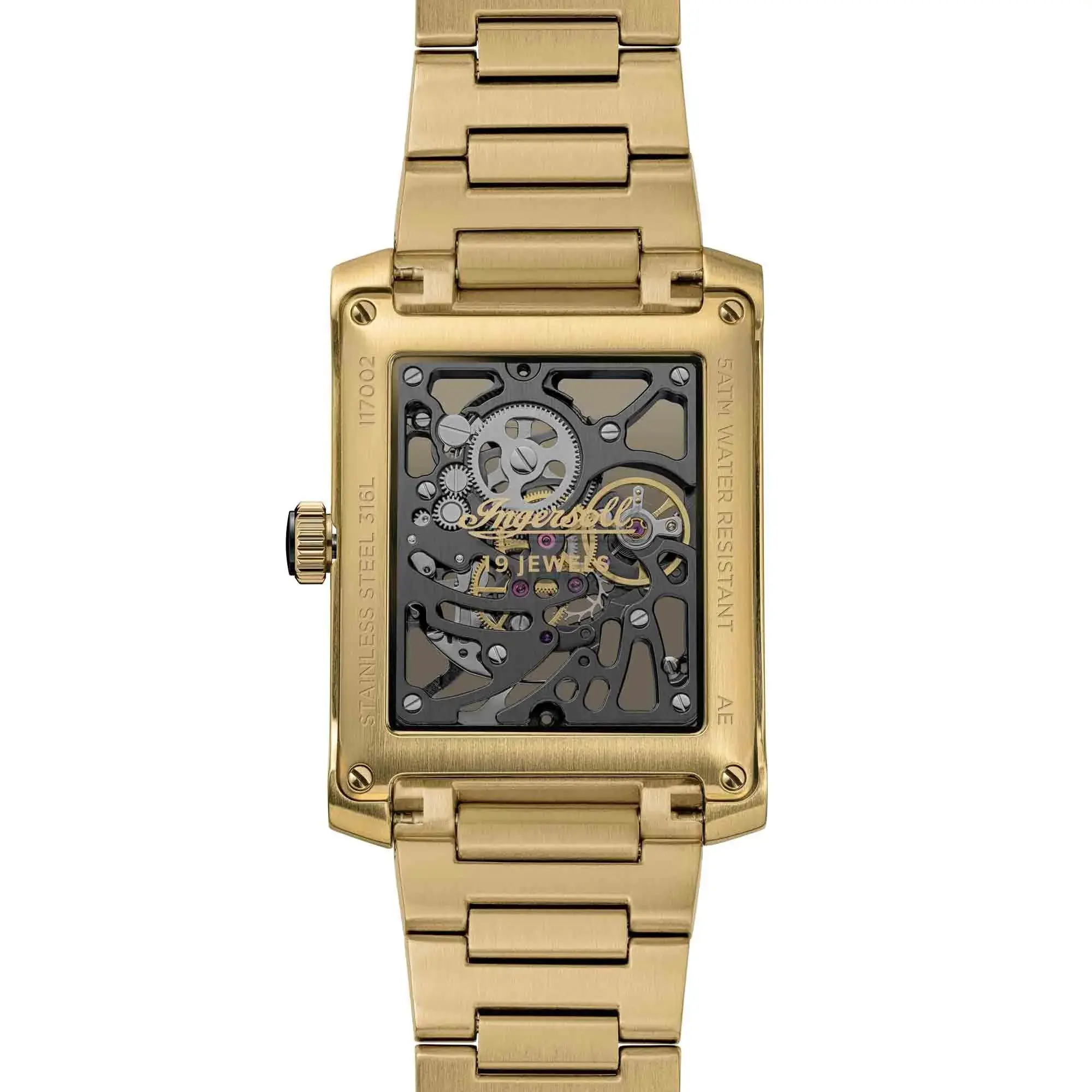 Goldene Automatikuhr mit Skelett