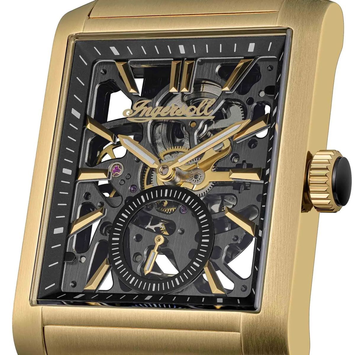 Goldene Automatikuhr mit Skelett