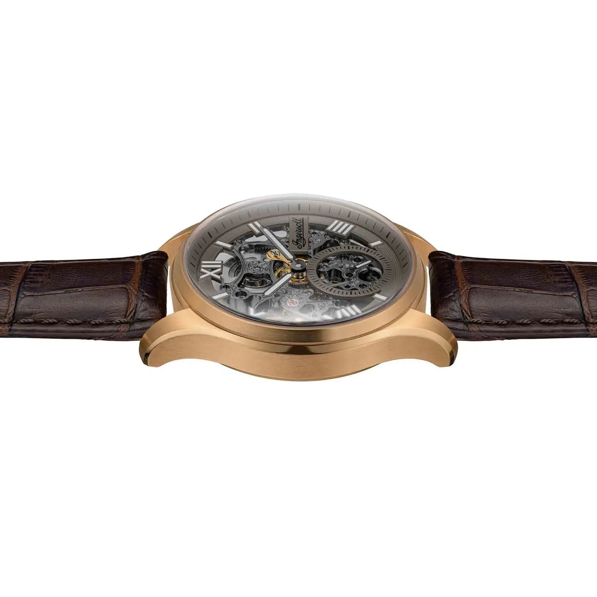 Automatikuhr mit Skelett und Lederarmband