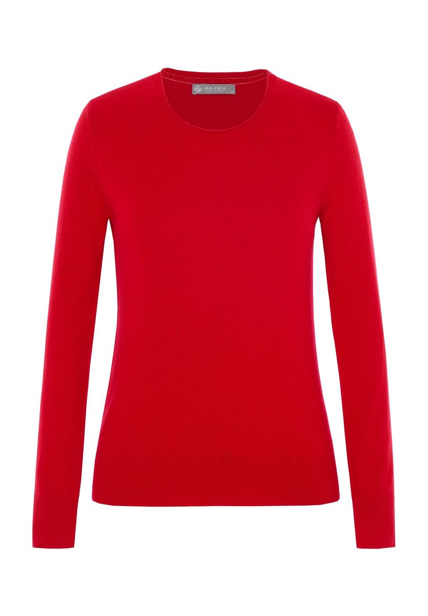 GALERIA Seide-Kaschmir Pullover "Madrid", Rundhals-Ausschnitt, für Damen, rot, 34