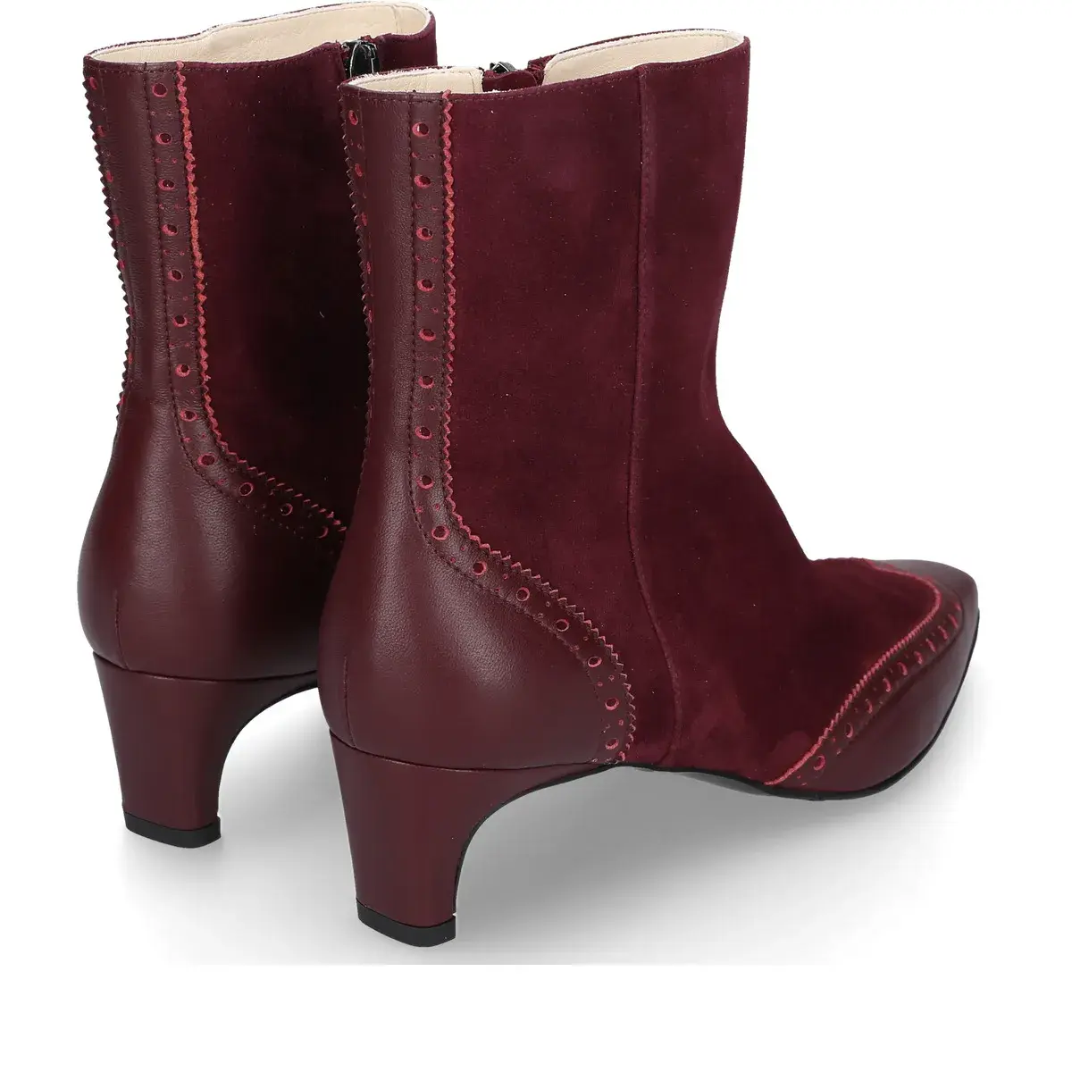 Bordeaux Wildleder-Stiefeletten
