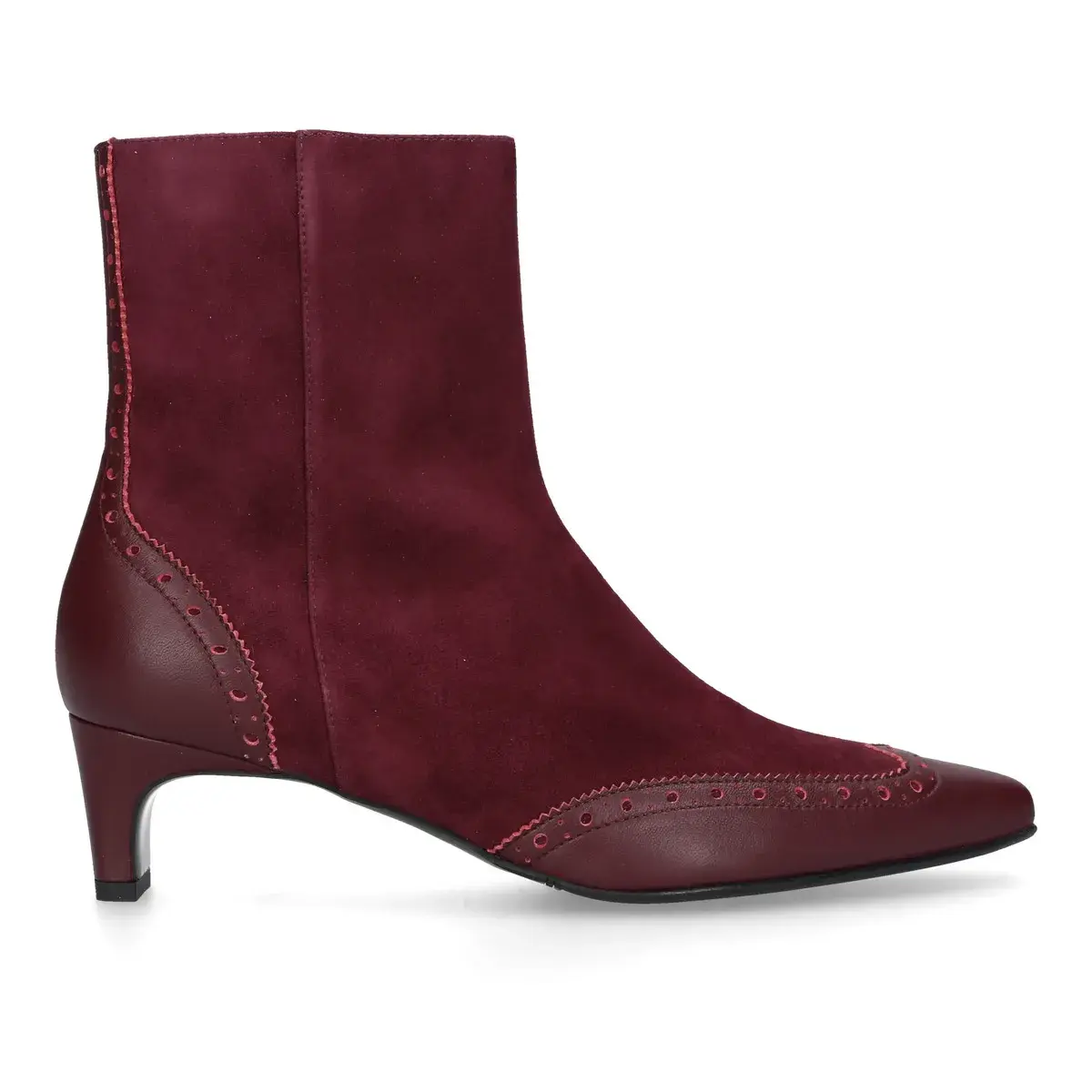 Bordeaux Wildleder-Stiefeletten