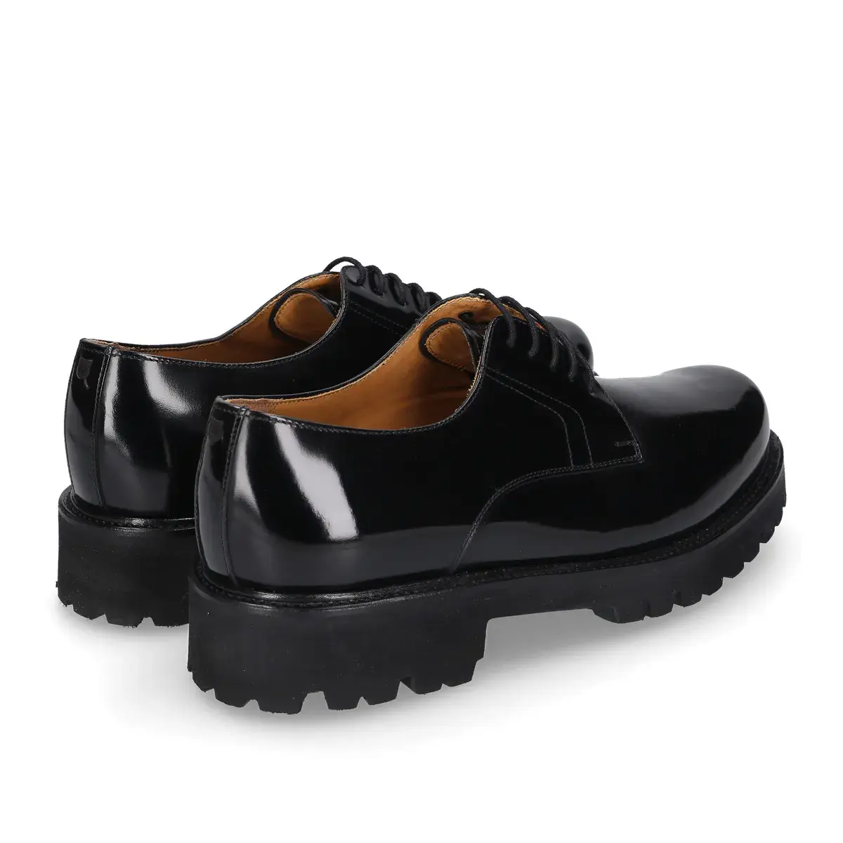 Schwarzer Derby-Schuh aus Lackleder