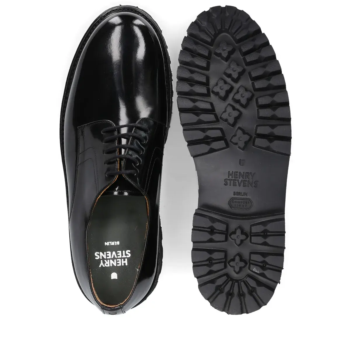 Schwarzer Derby-Schuh aus Lackleder