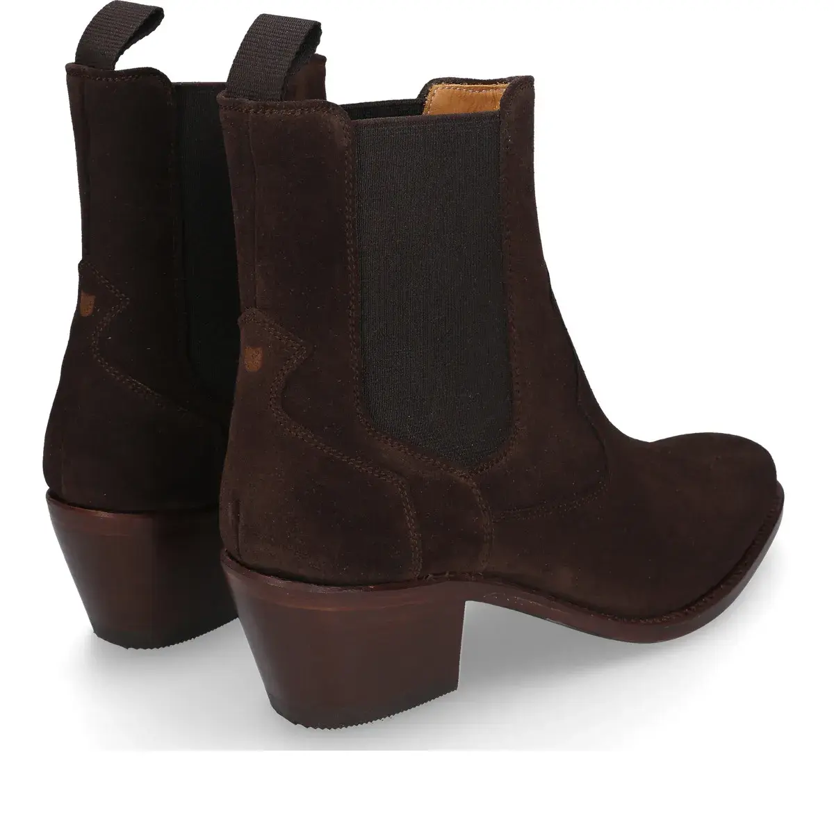 Braune Wildleder-Chelsea-Westernstiefel für Damen