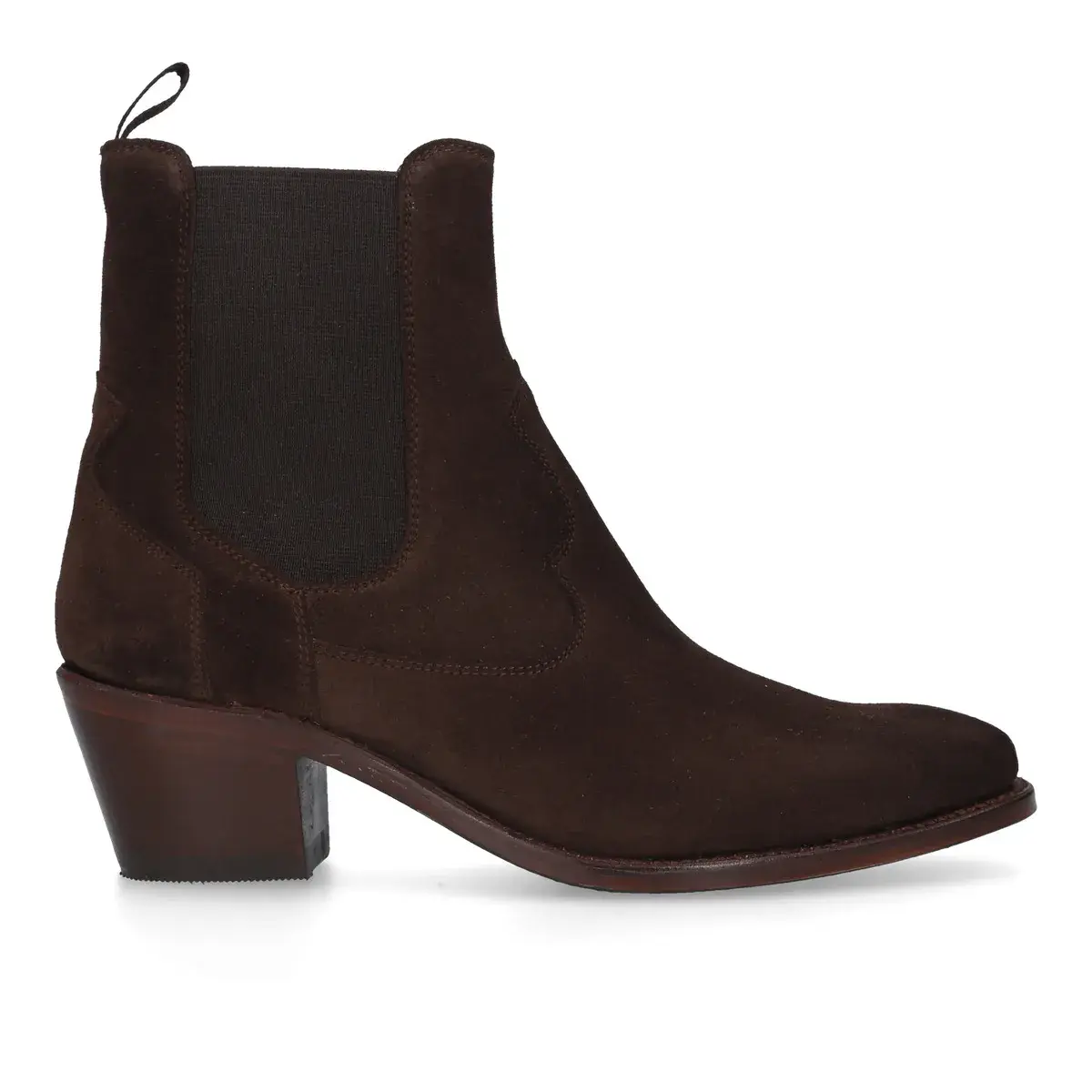 Braune Wildleder-Chelsea-Westernstiefel für Damen