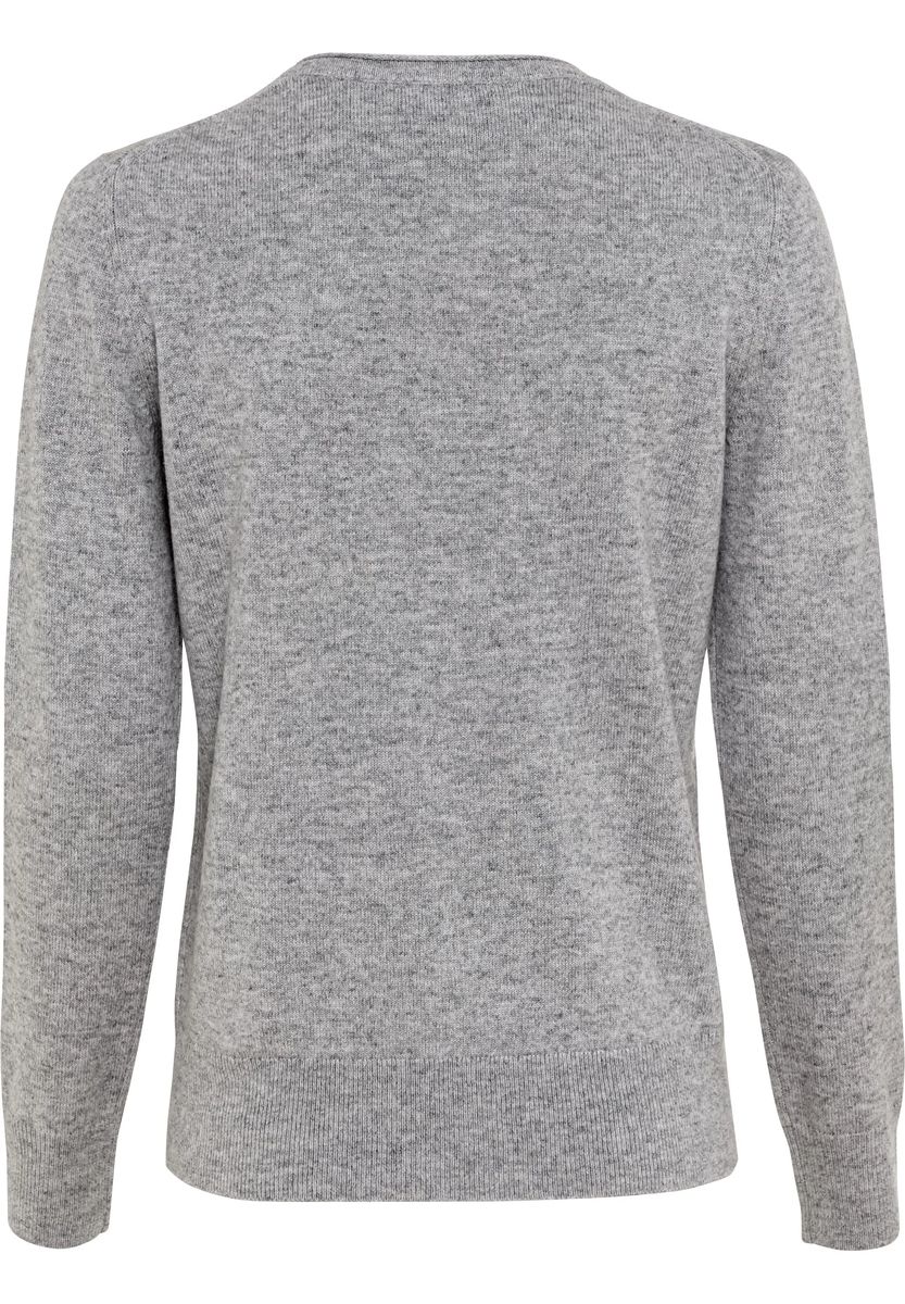 GALERIA Seide-Kaschmir Pullover "Monaco", V-Ausschnitt, für Damen, grau, 34