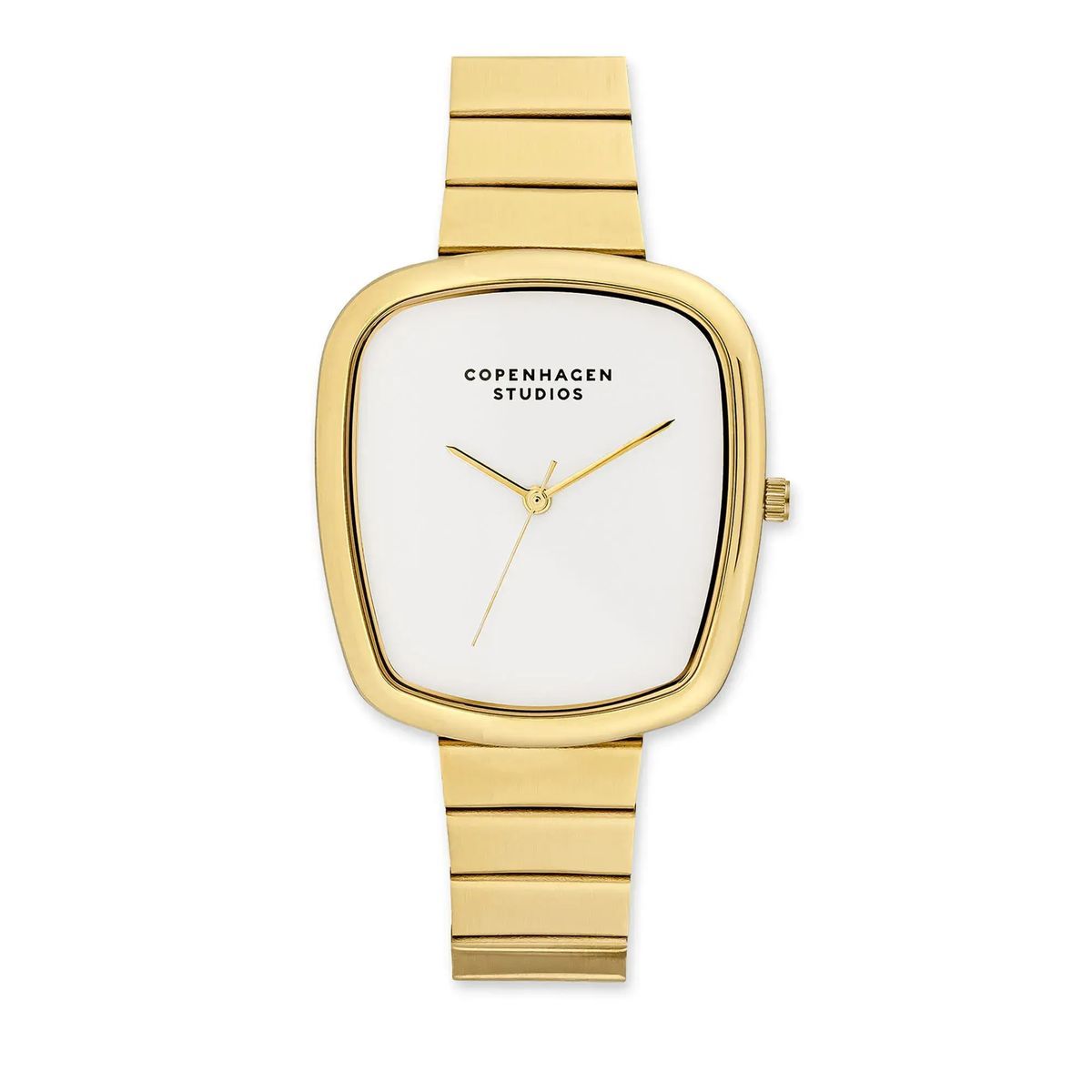 Elegante goldfarbene gebogene Armbanduhr