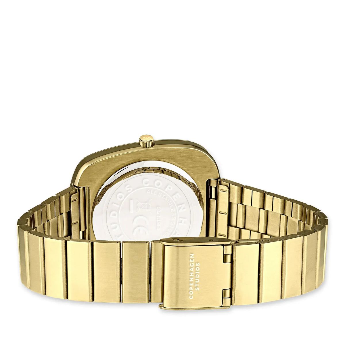 Elegante goldfarbene gebogene Armbanduhr