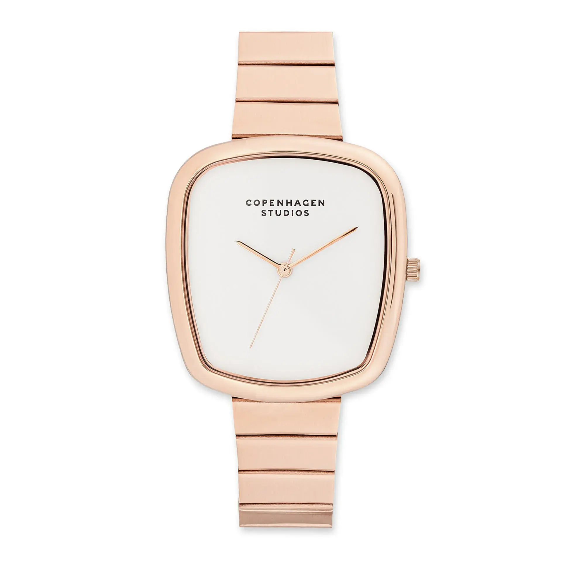 Roségoldene quadratische Damenuhr