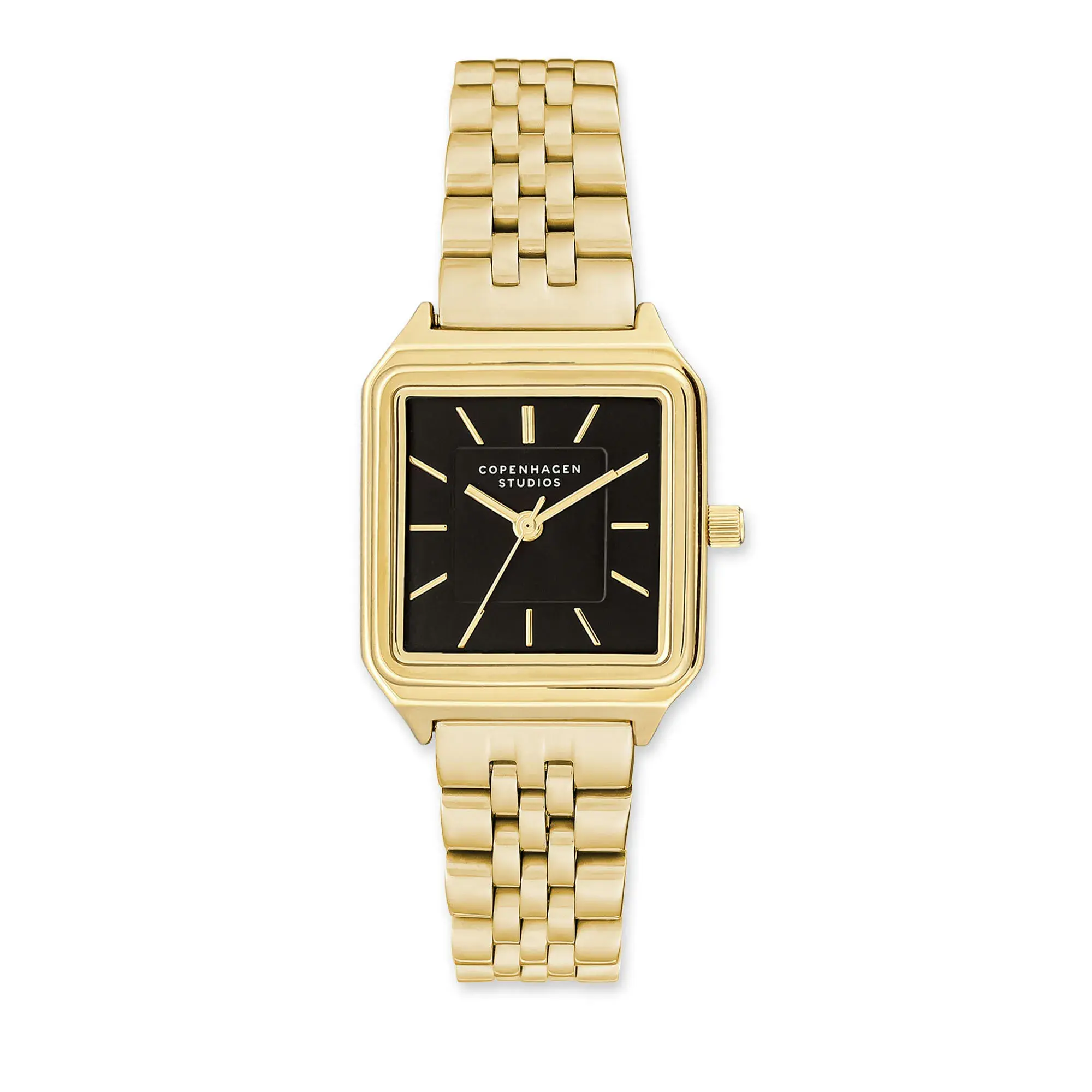 Elegante quadratische Uhr in Goldton