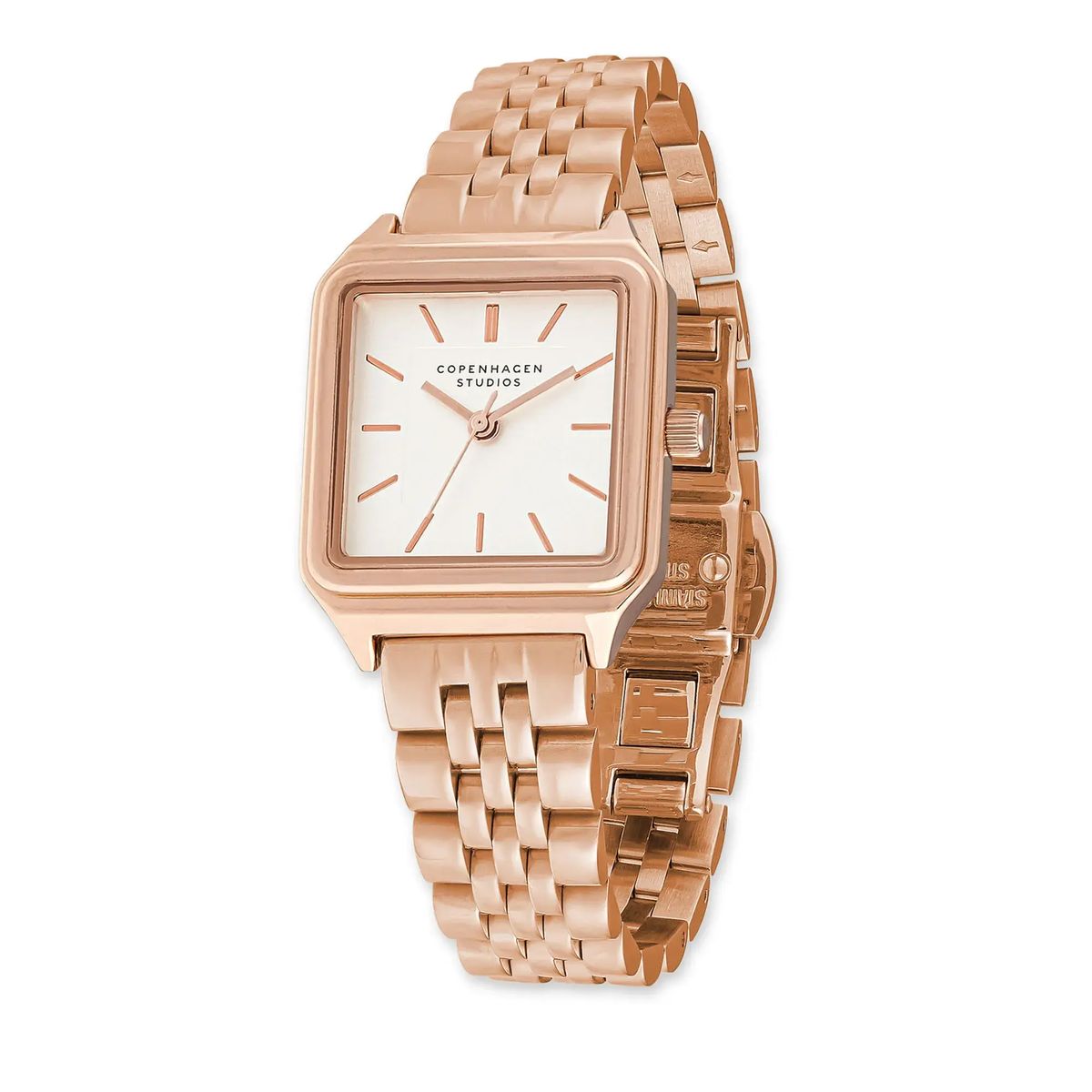 Eckige Edelstahl Vintage Uhr