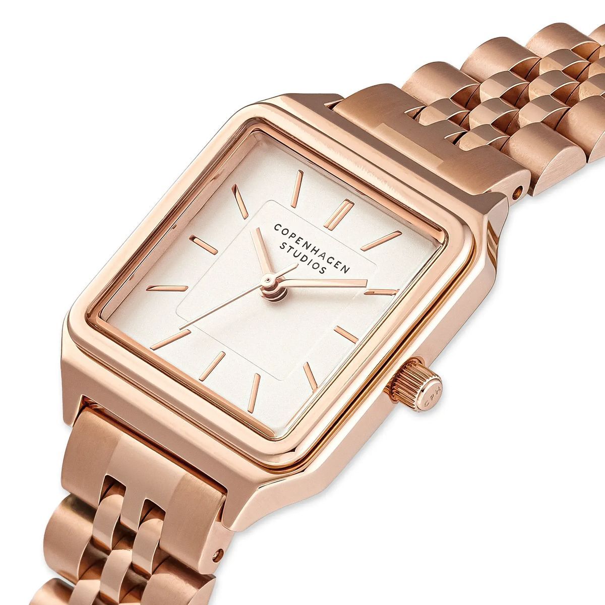 Eckige Edelstahl Vintage Uhr