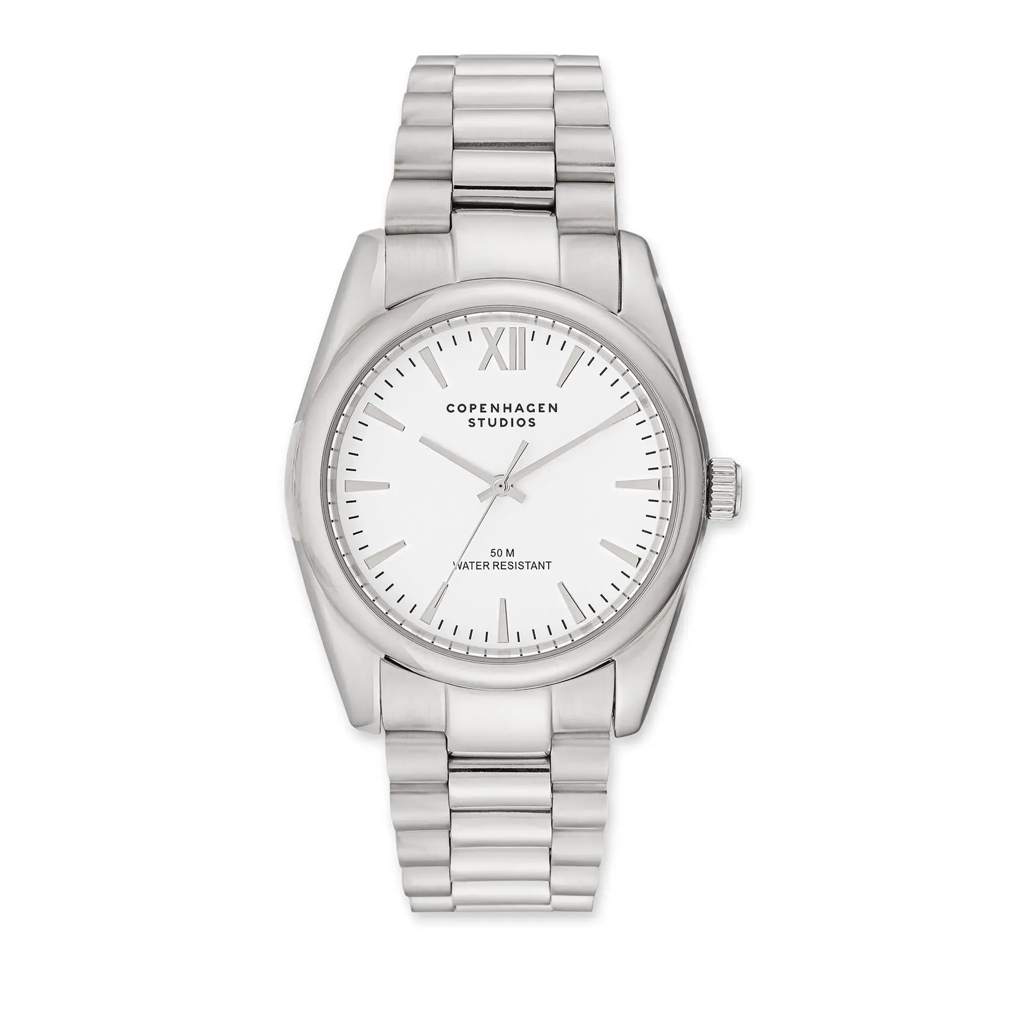 Runde Edelstahluhr mit Armband