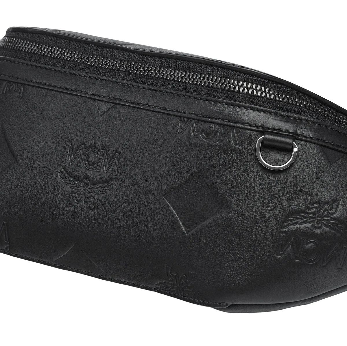 Gürteltasche aus Leder mit geprägtem Logo