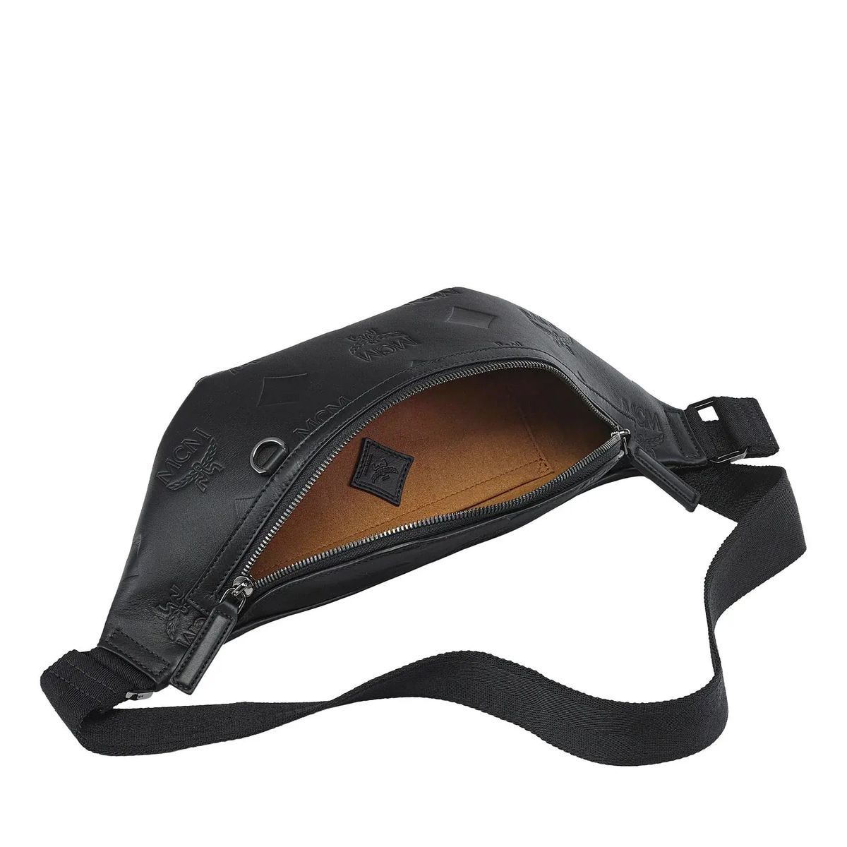 Gürteltasche aus Leder mit geprägtem Logo