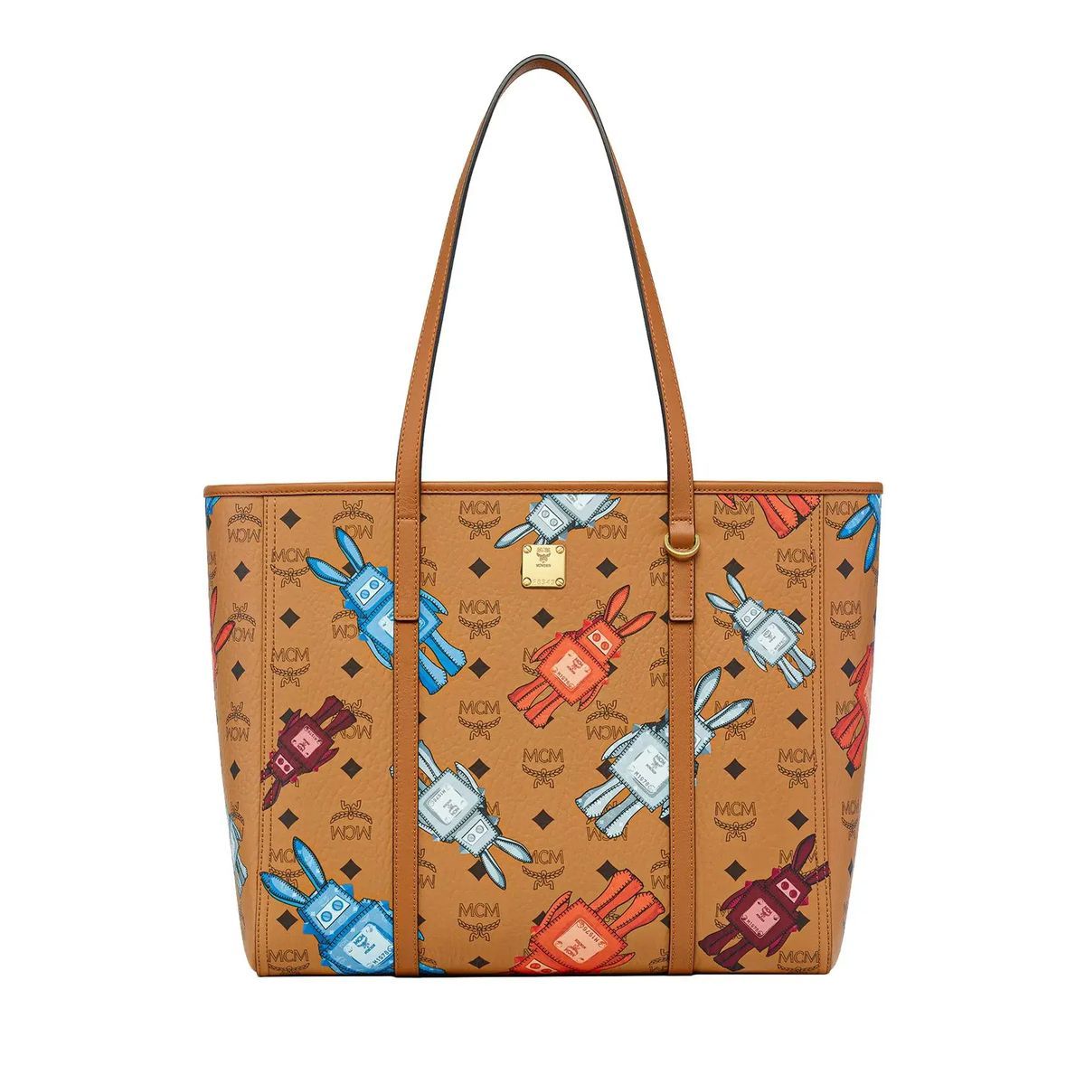 Bedruckte Shopper Tote Bag aus Leder