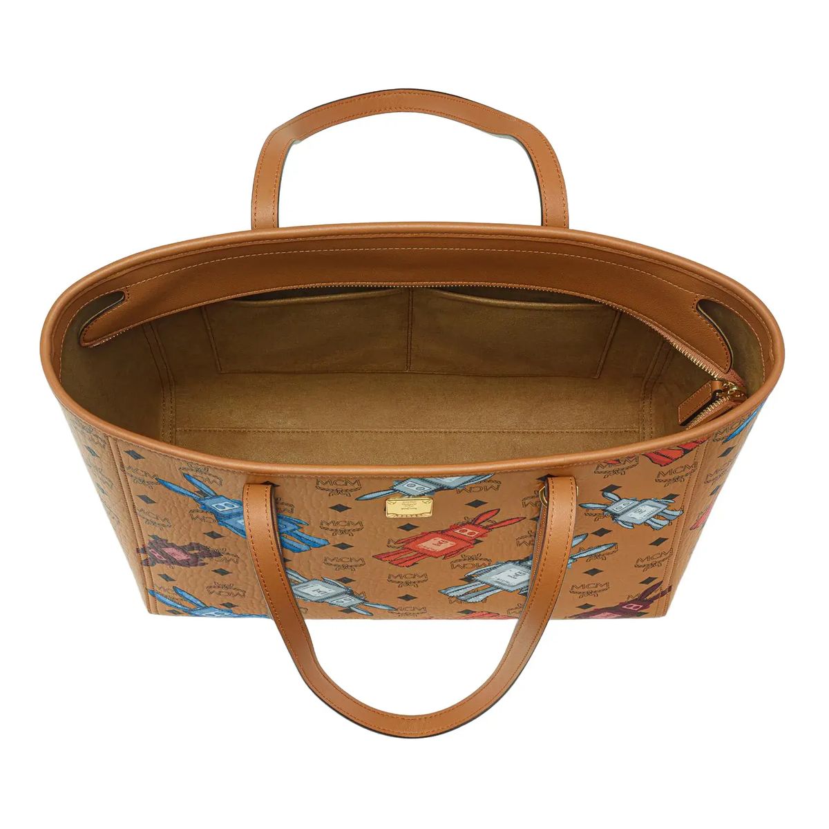 Bedruckte Shopper Tote Bag aus Leder