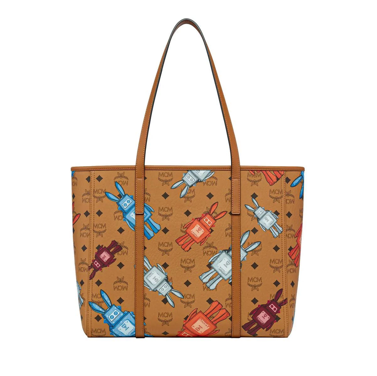 Bedruckte Shopper Tote Bag aus Leder