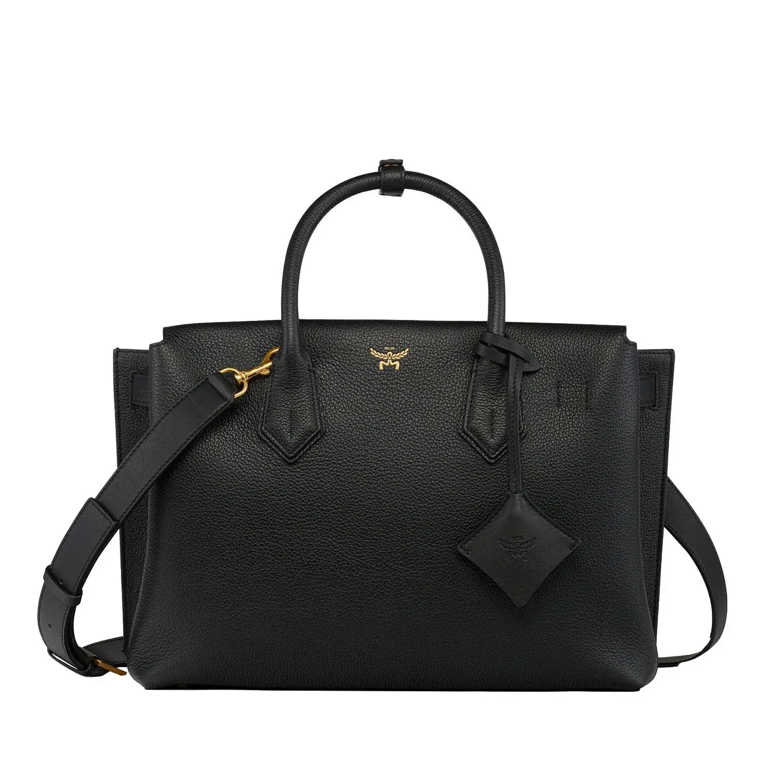Strukturierte Leder Henkeltasche