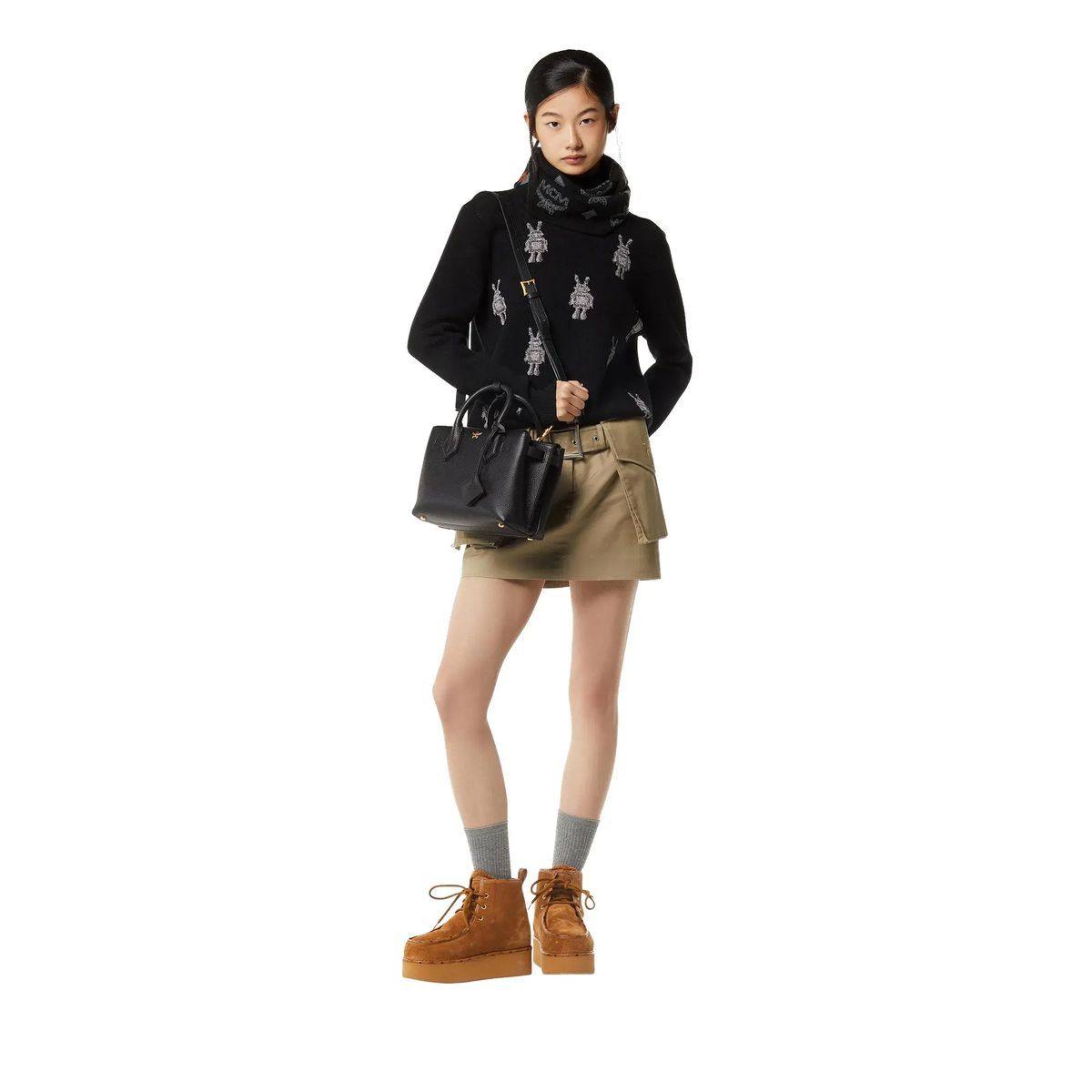 Elegante strukturierte Leder Handtasche