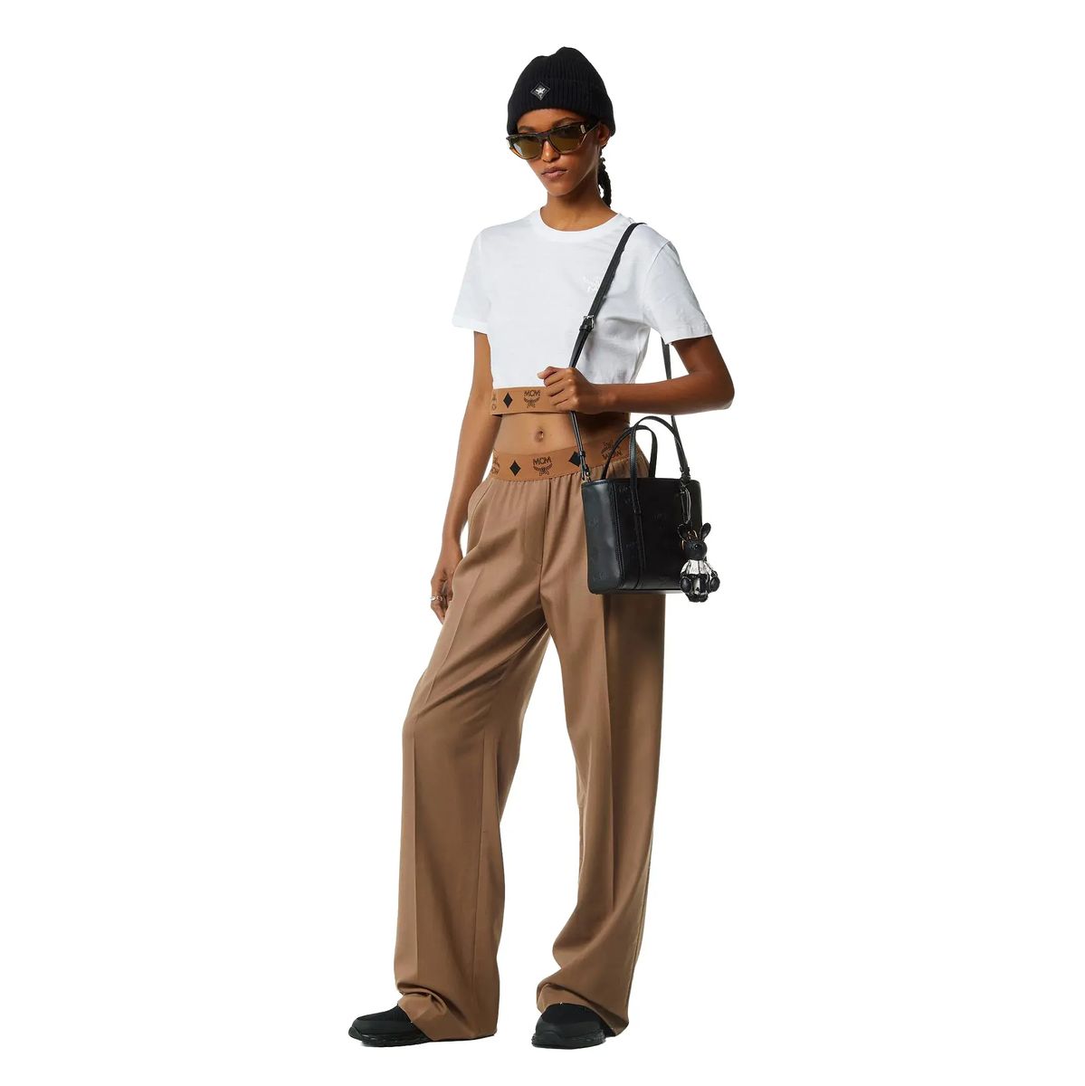 Geprägte Mini-Shopper-Tasche aus Leder