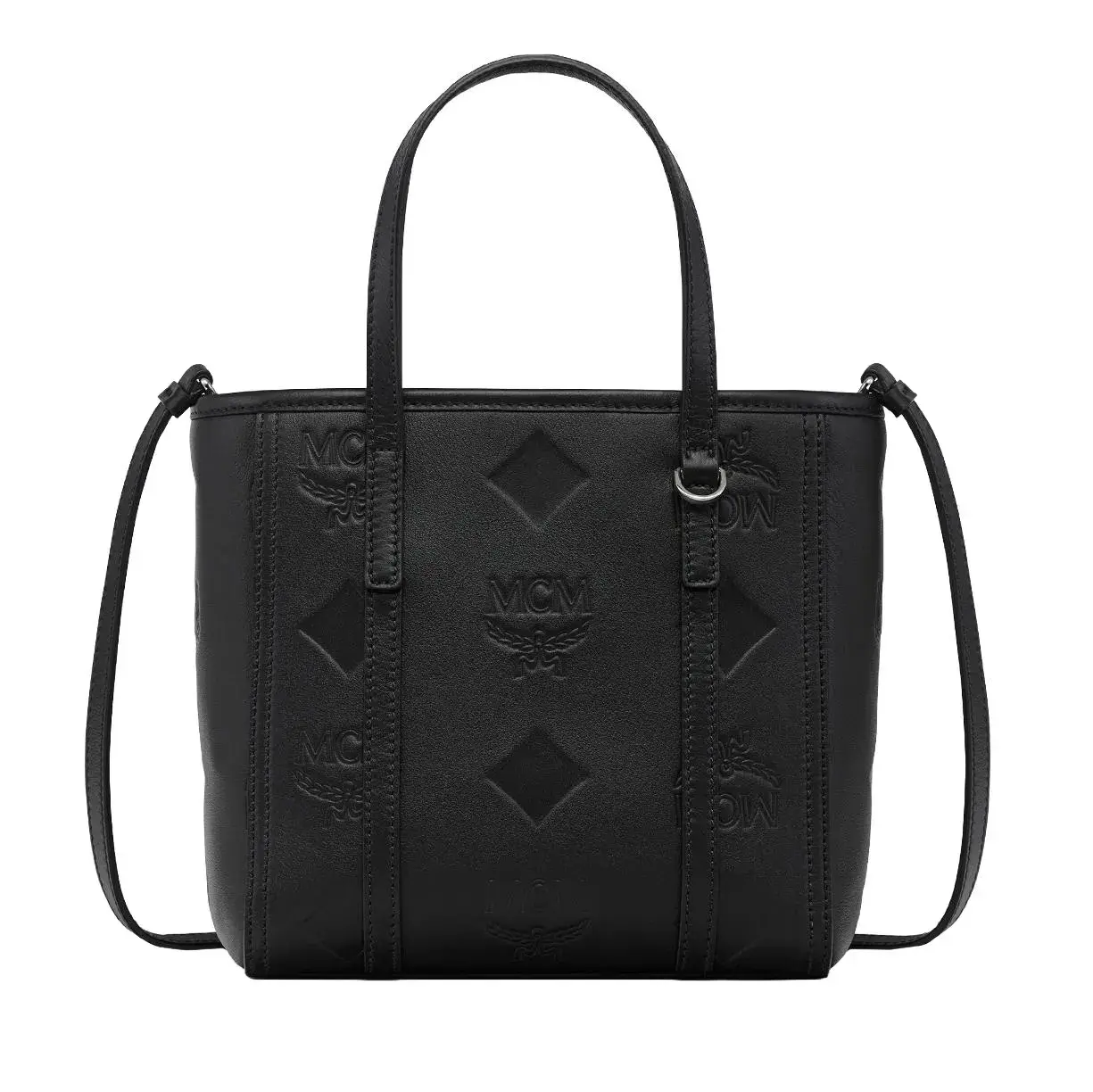 Geprägte Mini-Shopper-Tasche aus Leder
