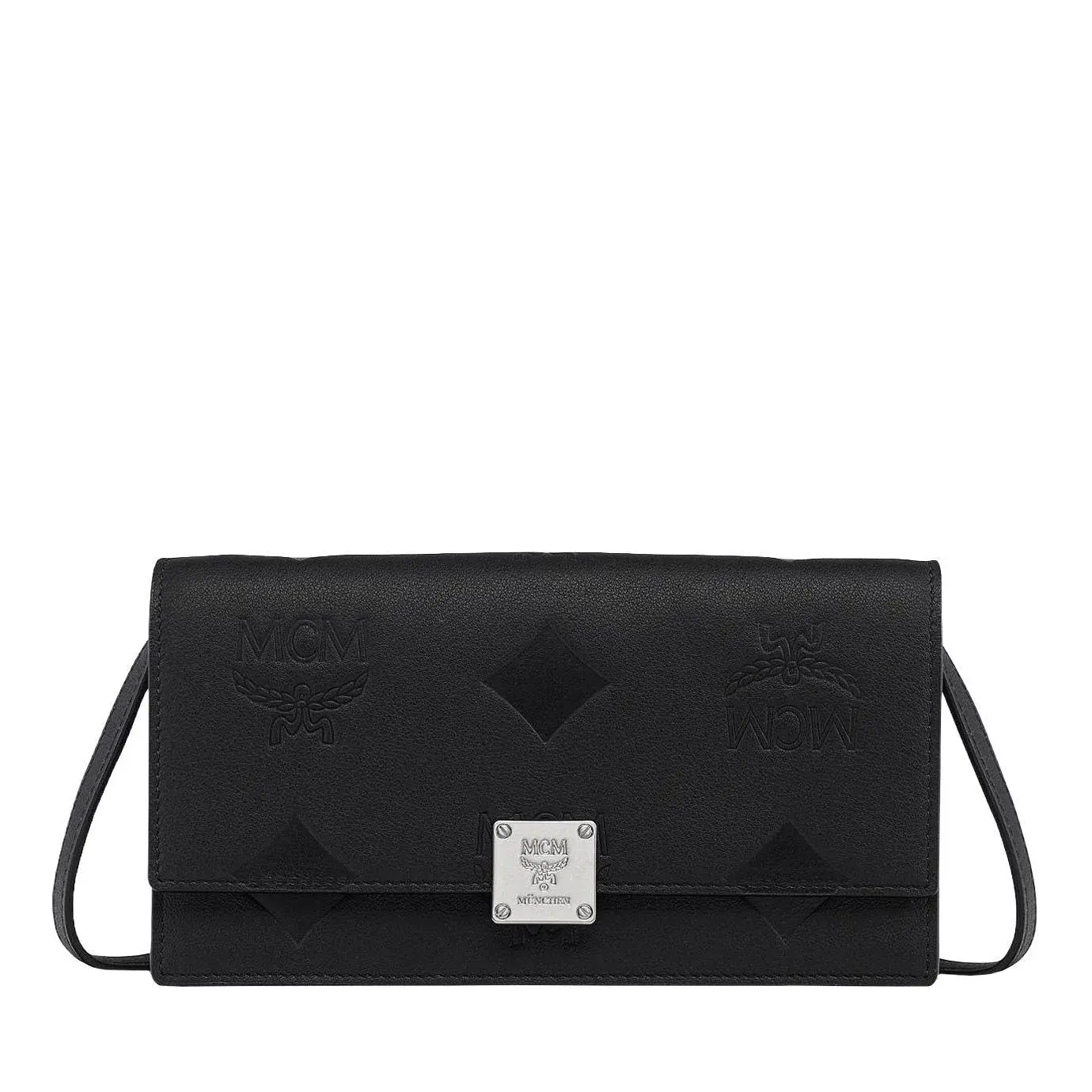 Geprägtes Leder Portemonnaie mit Kette