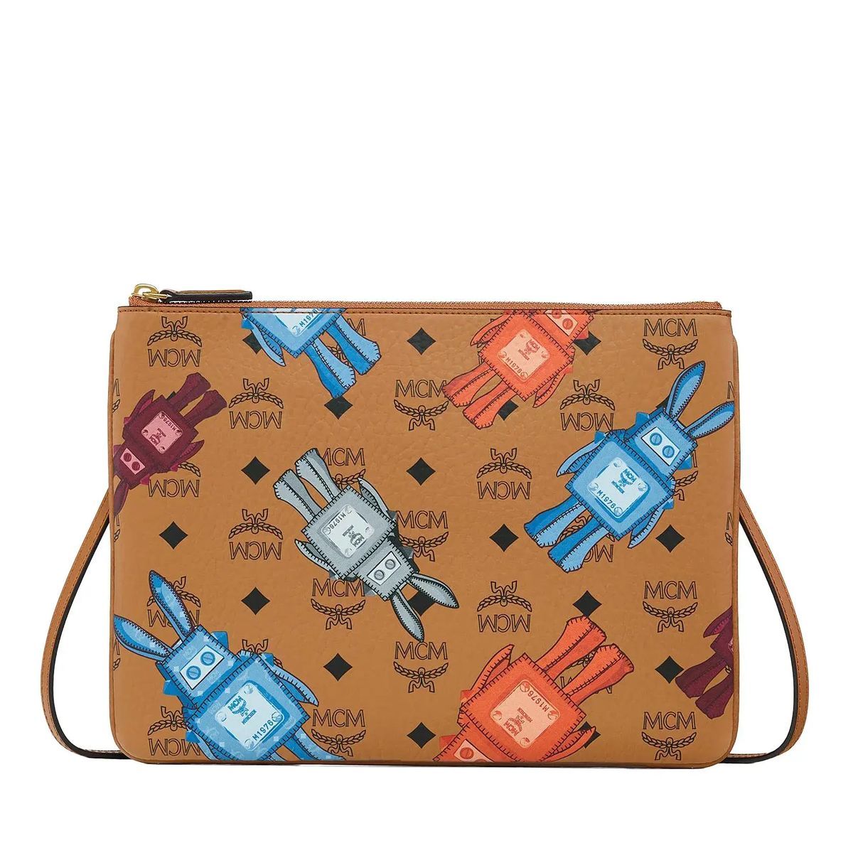 Flache Tasche mit Grafikmuster