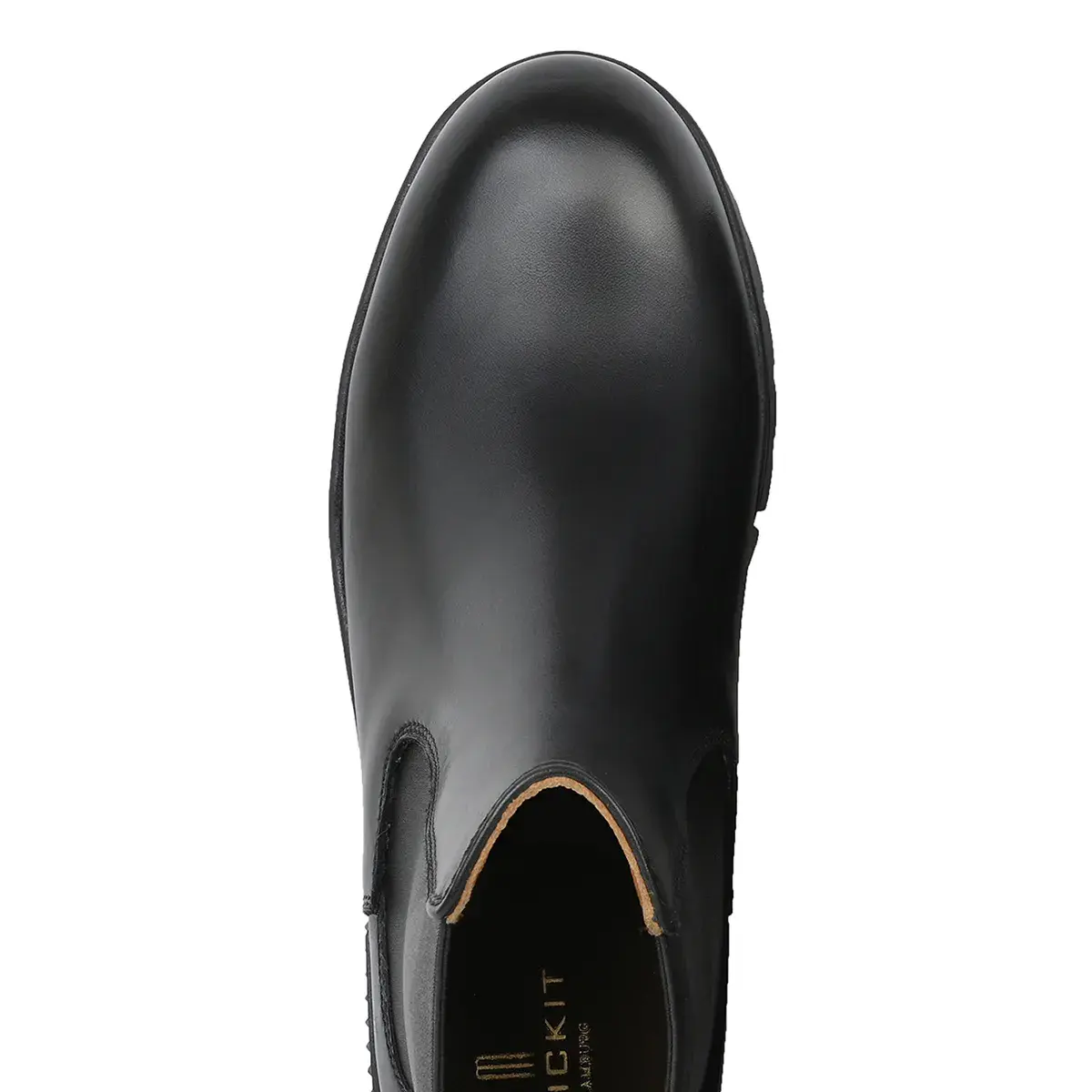 Schwarze Chelsea Boots aus Leder mit Herz