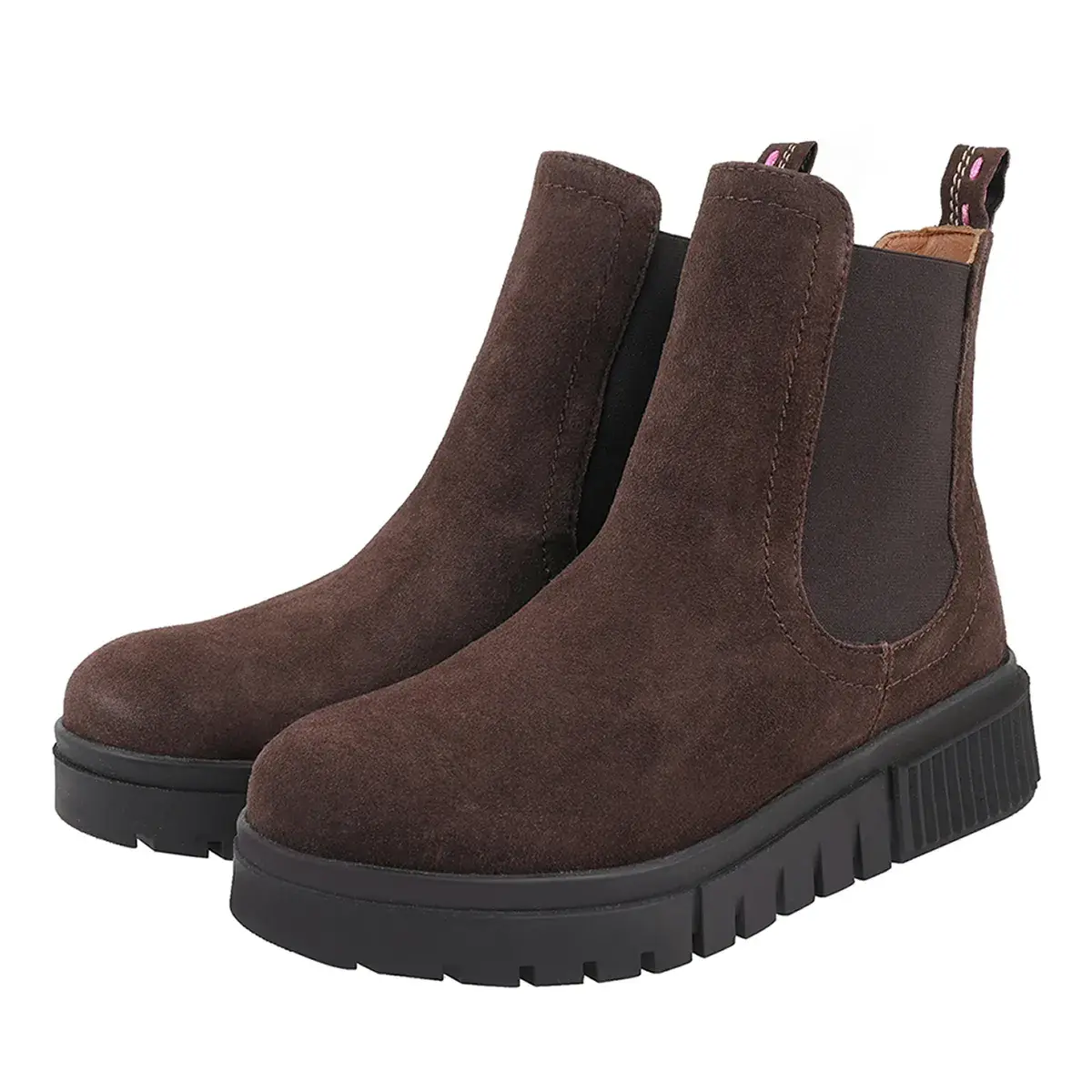 Braune Chelsea-Stiefeletten aus Wildleder