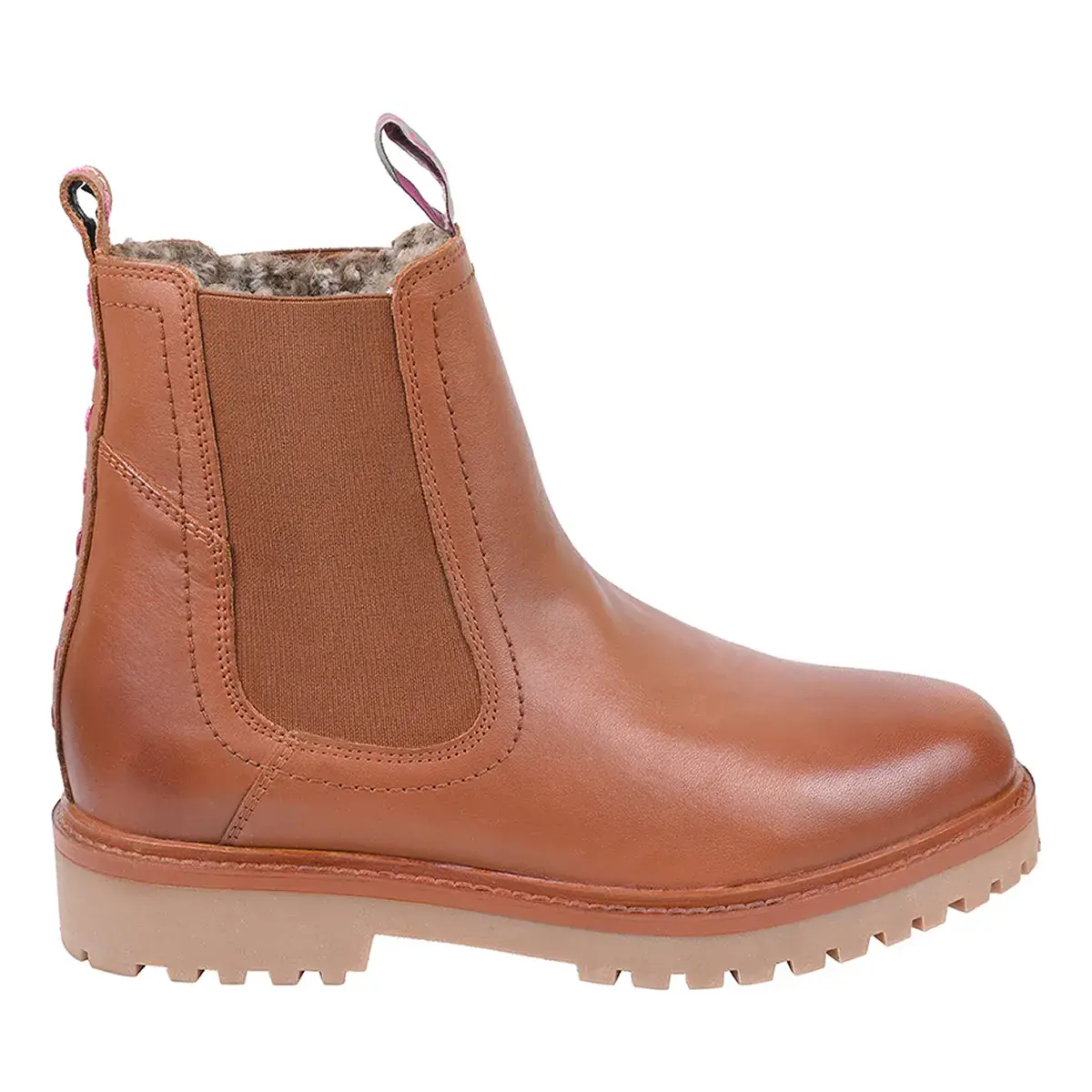 Klassische Shearling-gefütterte Chelsea Lederstiefel